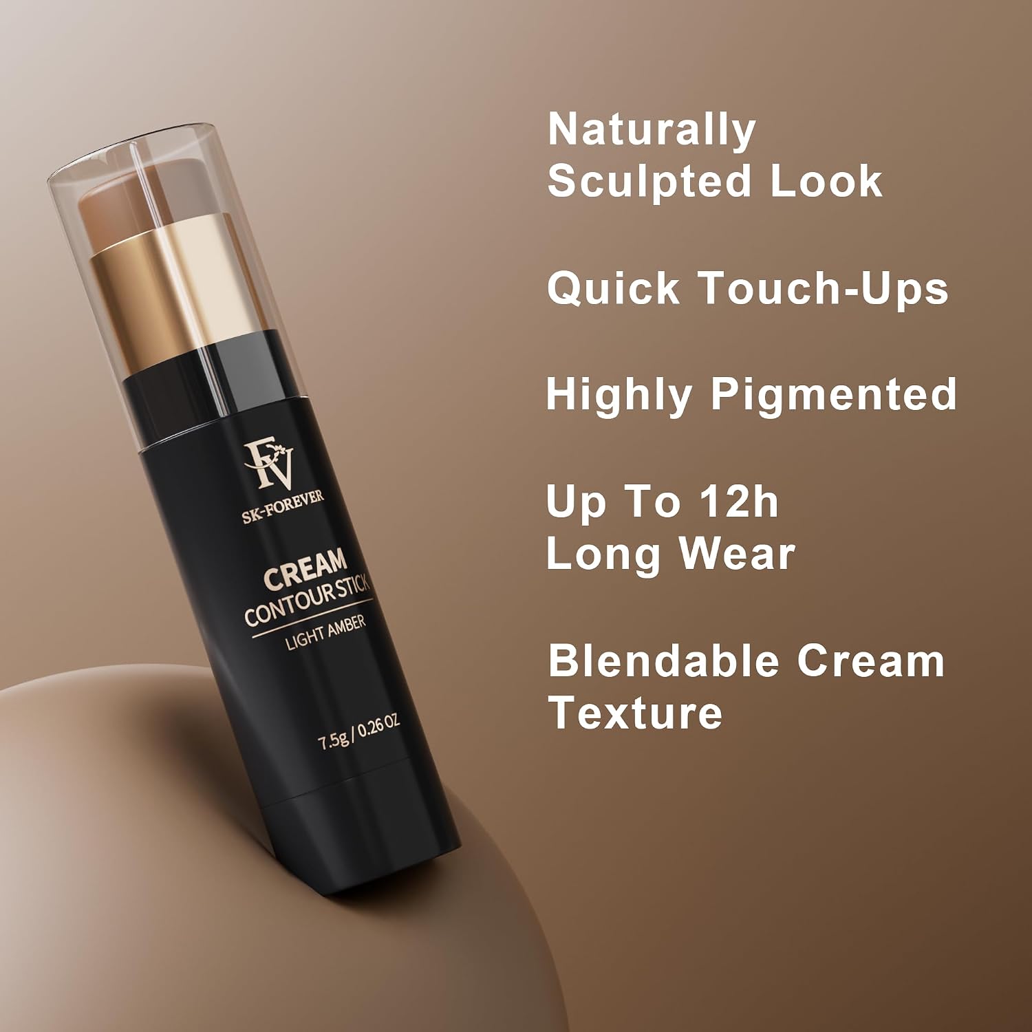 FV Cool Toned Contour Stick, Creamy & Blendable Formula, Highly Pigmented, Long-Lasting for a Natural, Waterproof Finish, Face Sculpting Makeup for Fair/Light Skin, Beginner Friendly, 01 Amber - Image 3