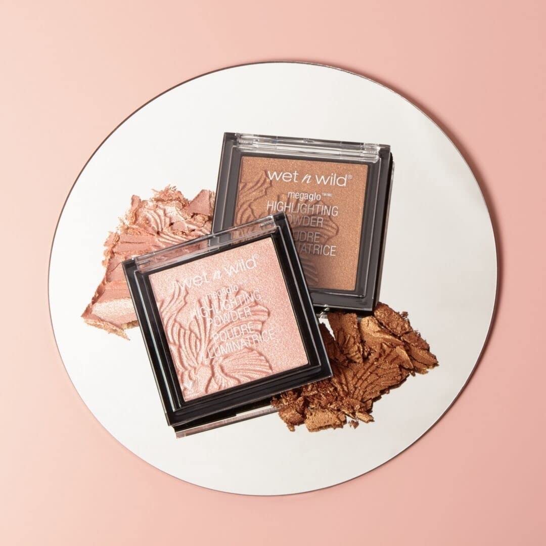 wet n wild MegaGlo Highlighting Powder, Highlighter Makeup, Shimmer Glow, Pink Rose Gold Blossom Glow - Image 17