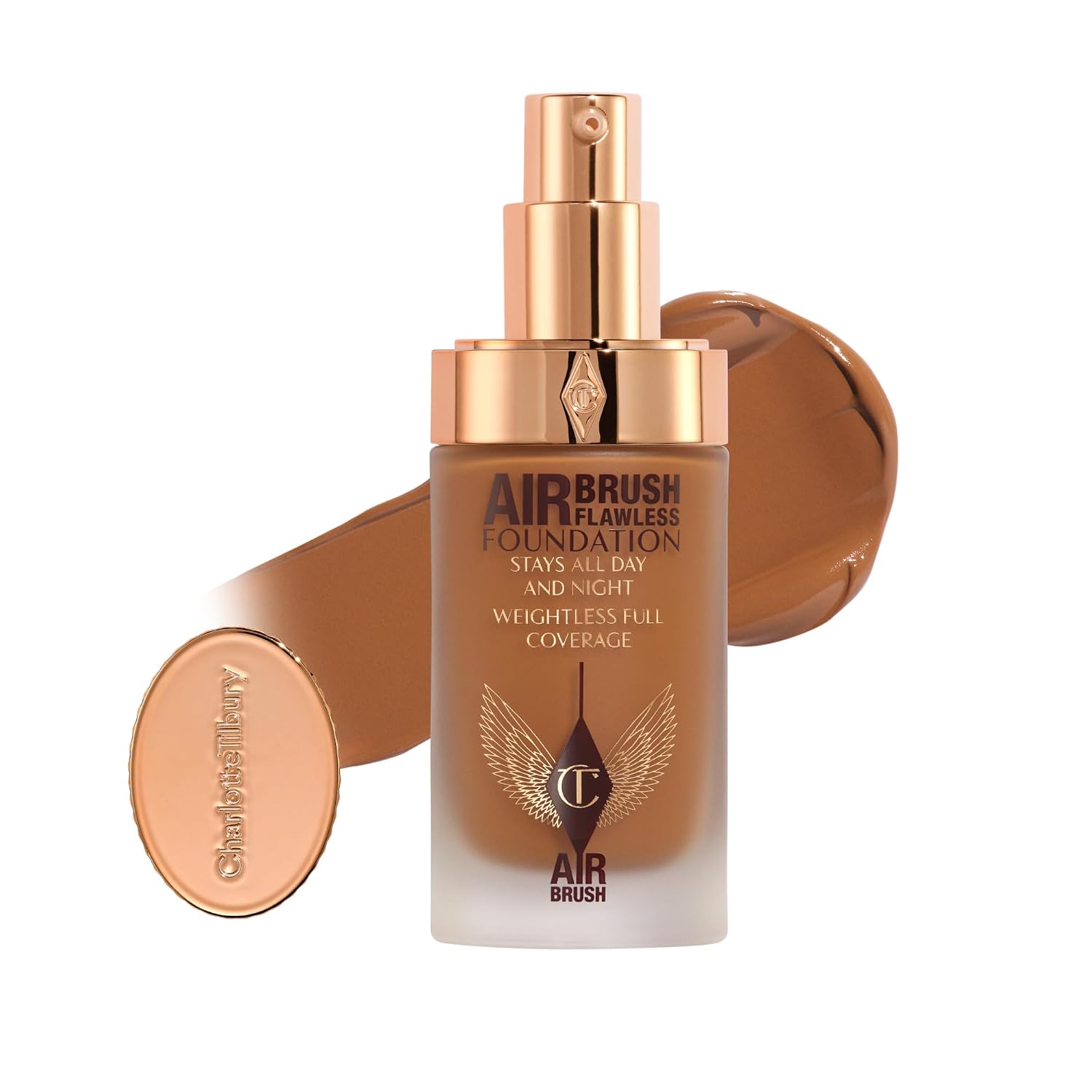 Charlotte Tilbury Airbrush Flawless Matte Foundation - Full Coverage Liquid Makeup with a Natural-Matte Finish - Smoothes & Blurs Pores - Waterproof & Transfer Resistant
