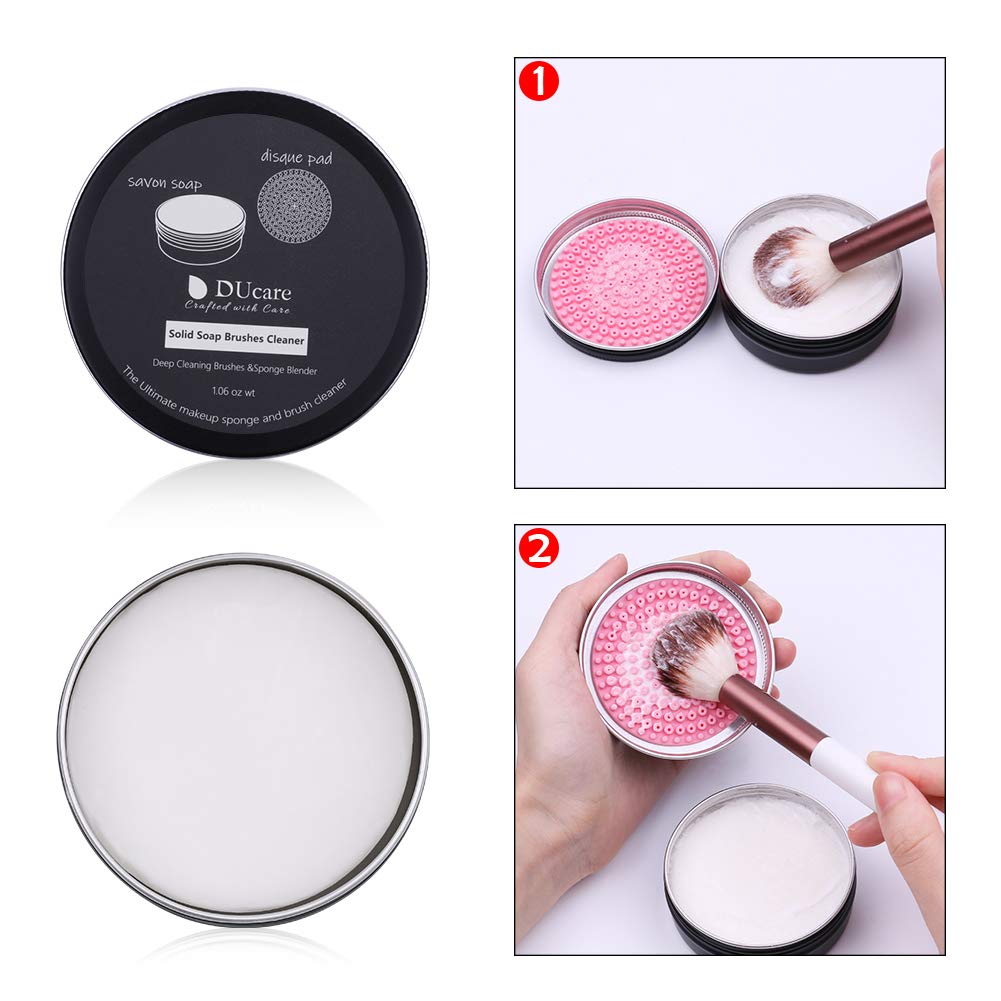 DUcare Makeup Brush Cleaner Shampoo Soap Solid Brush Cleaning Mat Removes Cosmetic Color Brush Cleaner Pad for Cleaning Makeup Sponges Brushes - Image 5