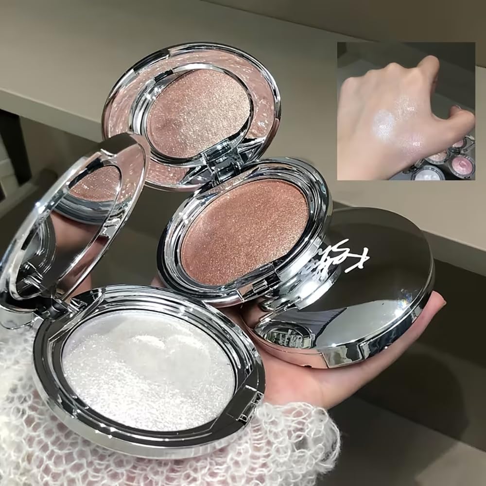 Champagne Gold Highlighter – Waterproof Metallic Glow Cream for Face & Body | Warm Sunlit Shimmer with Silky Texture | Long-Lasting Radiant Finish, Glowing Contour for Daily or Party Makeup