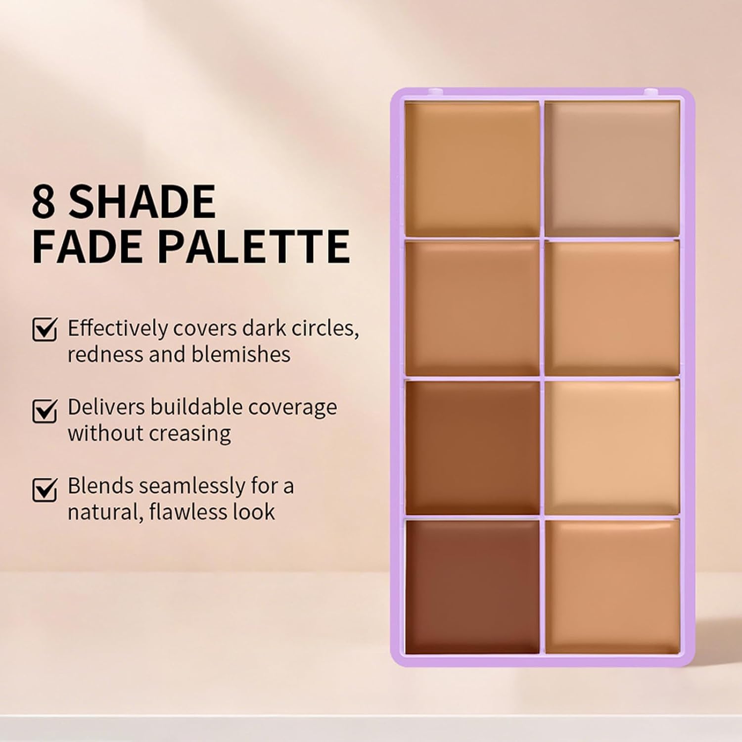 8Color Cream Concealer Foundation Palette,Soft Matte Cream Concealer,Medium | Long-Lasting & Smudge Blendable, Full Coverage Contour Palette,Colour Correcting for Dark Circles Acne & Redness,Acne,Blemish - Image 7