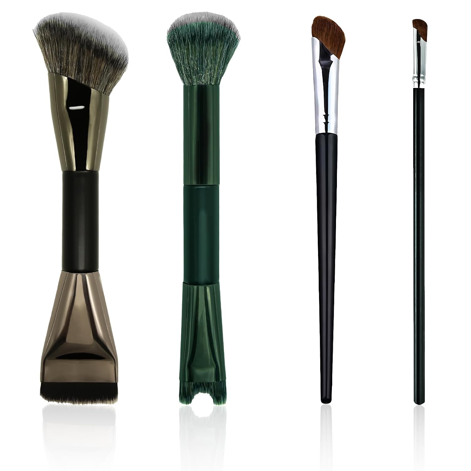 4Pcs Nose Contour Brush Set, Angled Makeup Brushes for Highlighting, Sculpting - Synthetic Fiber for Foundation, Cream & Powder Makeup Application Supplies