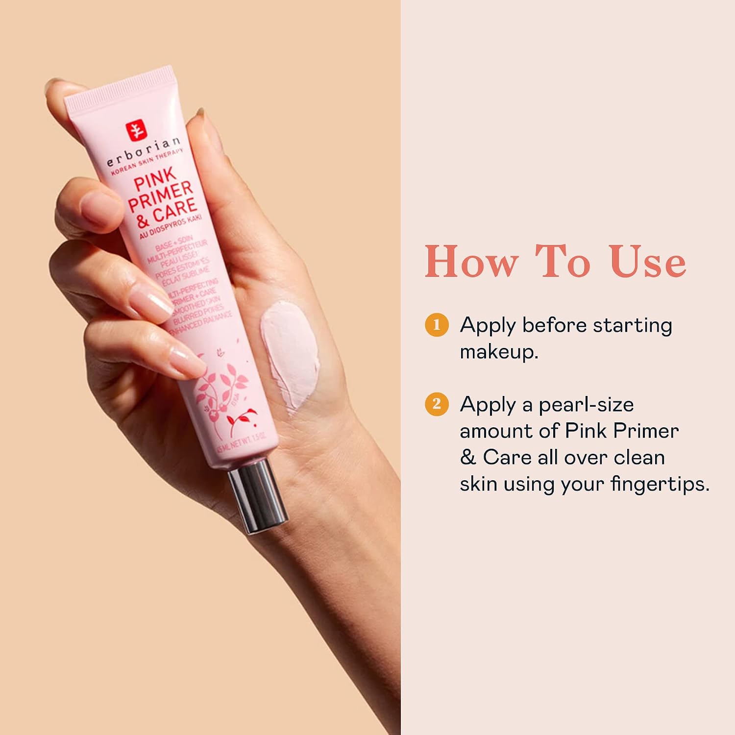 Erborian Pink Primer & Care, Multifunctional Pore‑Blurring Cream & Hydrating Rosy Makeup Base, Moisturizing and Smoothing Effects, Korean Skincare - Image 4