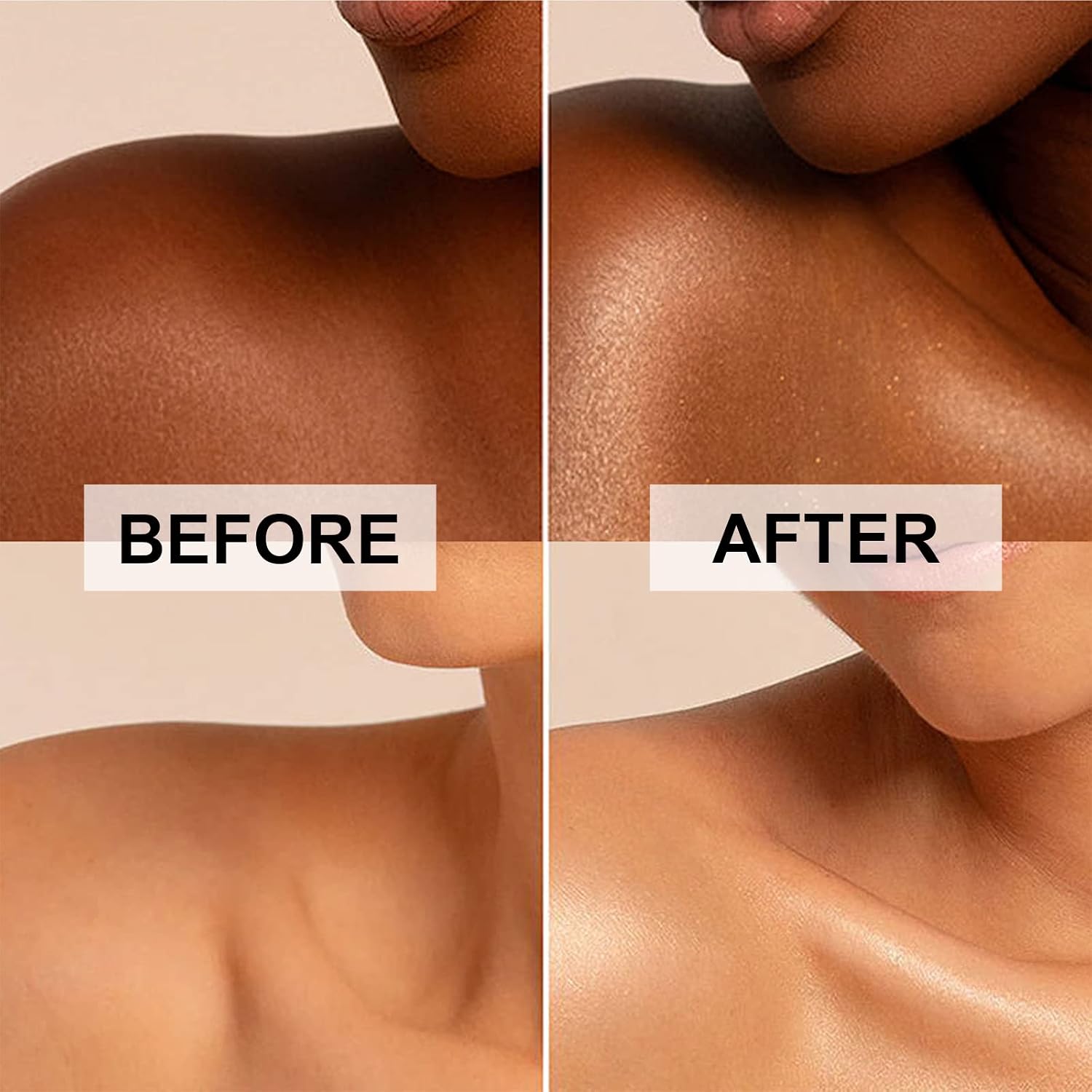 Body Shimmer Oil, Rose Gold Natural Glow Luminizer, Brush Include, 1oz | Long Lasting Moisturizing Liquid Illuminator Highlighter Makeup for a Sun-Kissed Glow, Light Medium - Image 5
