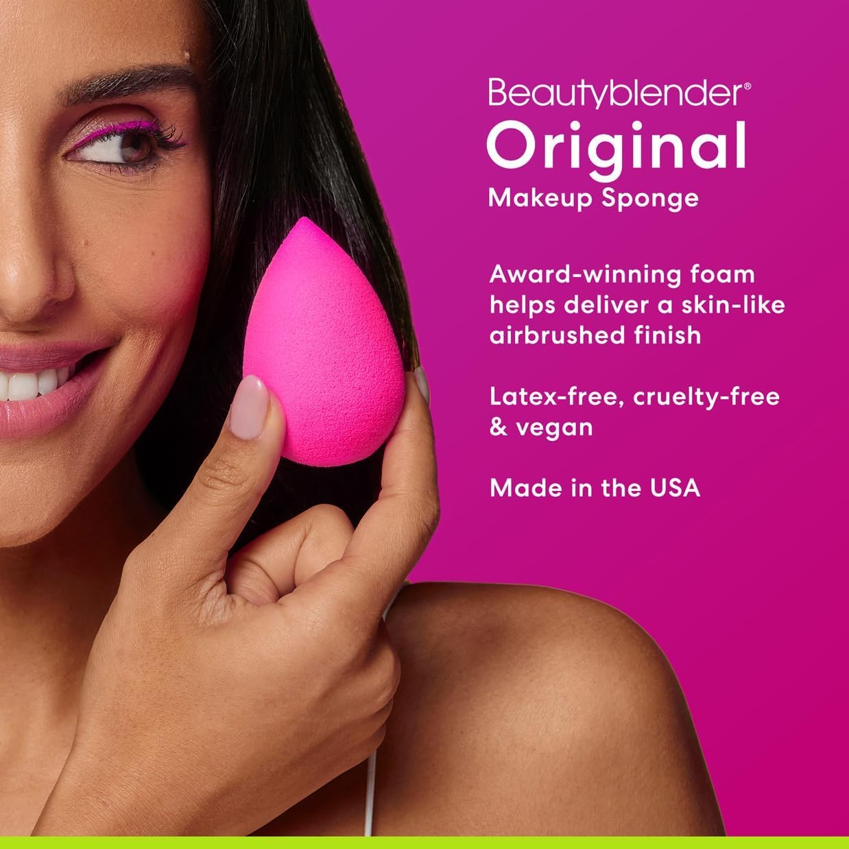 Beautyblender Original Pink Makeup Sponge | Super-Soft Blending Foam for Foundations, Powders and Creams | Reusable & Washable, Vegan & Cruelty-Free, Streak-Free Finish - Image 3