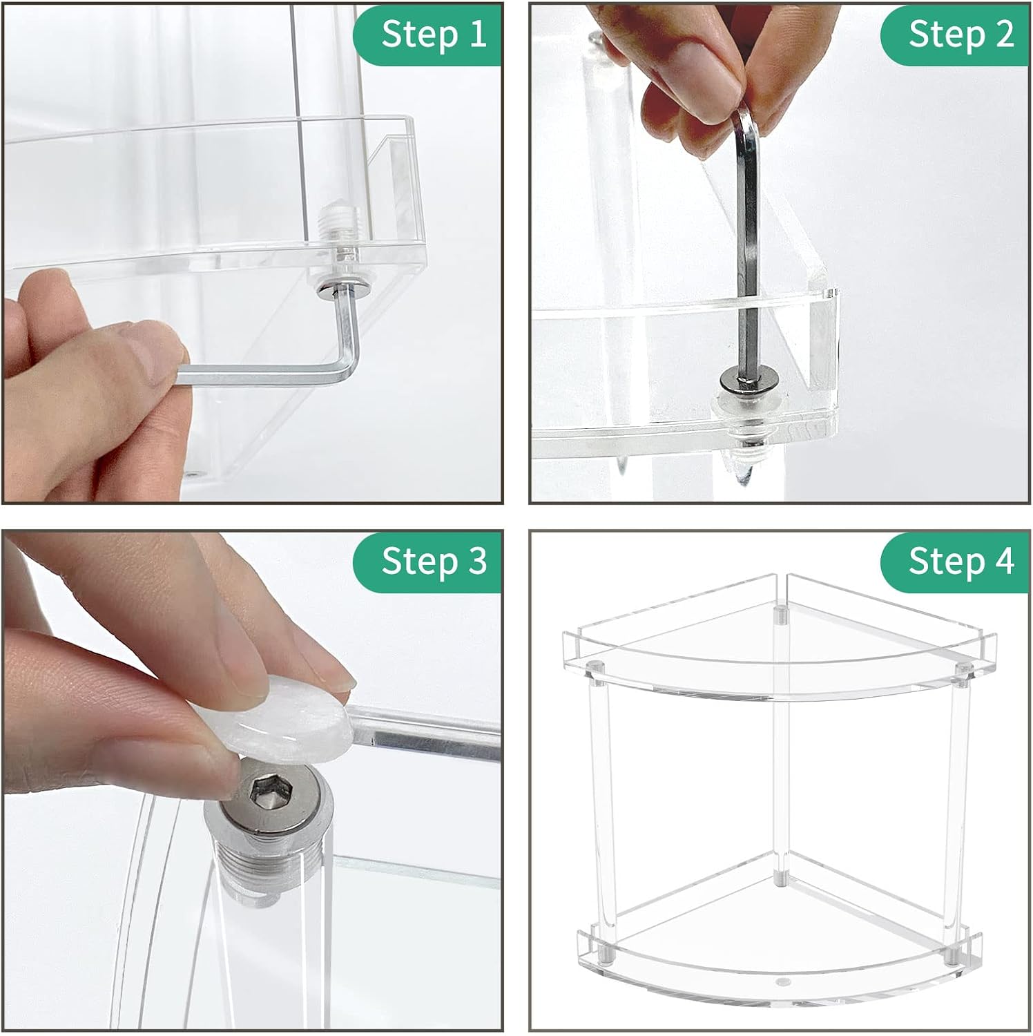 NPPLUS 2 Tier Acrylic Bathroom Counter Organizer, Clear Bathroom Countertop Corner Organizer, 2-Tier Corner Storage Shelf Vanity Trays, Home Storage Holder for Makeup Cosmetics Perfume Organizer - Image 6