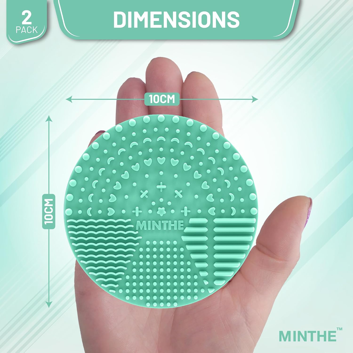 MINTHE™ Makeup Brush Cleaner Mat | 2 Pack | Silicone Make up Cleaning Pad - Image 5