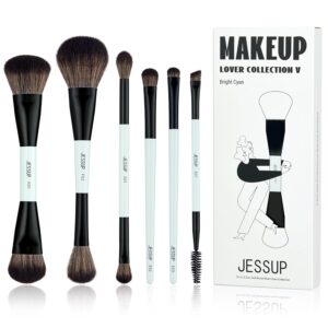 Jessup Makeup Brush Set 6pcs Double...