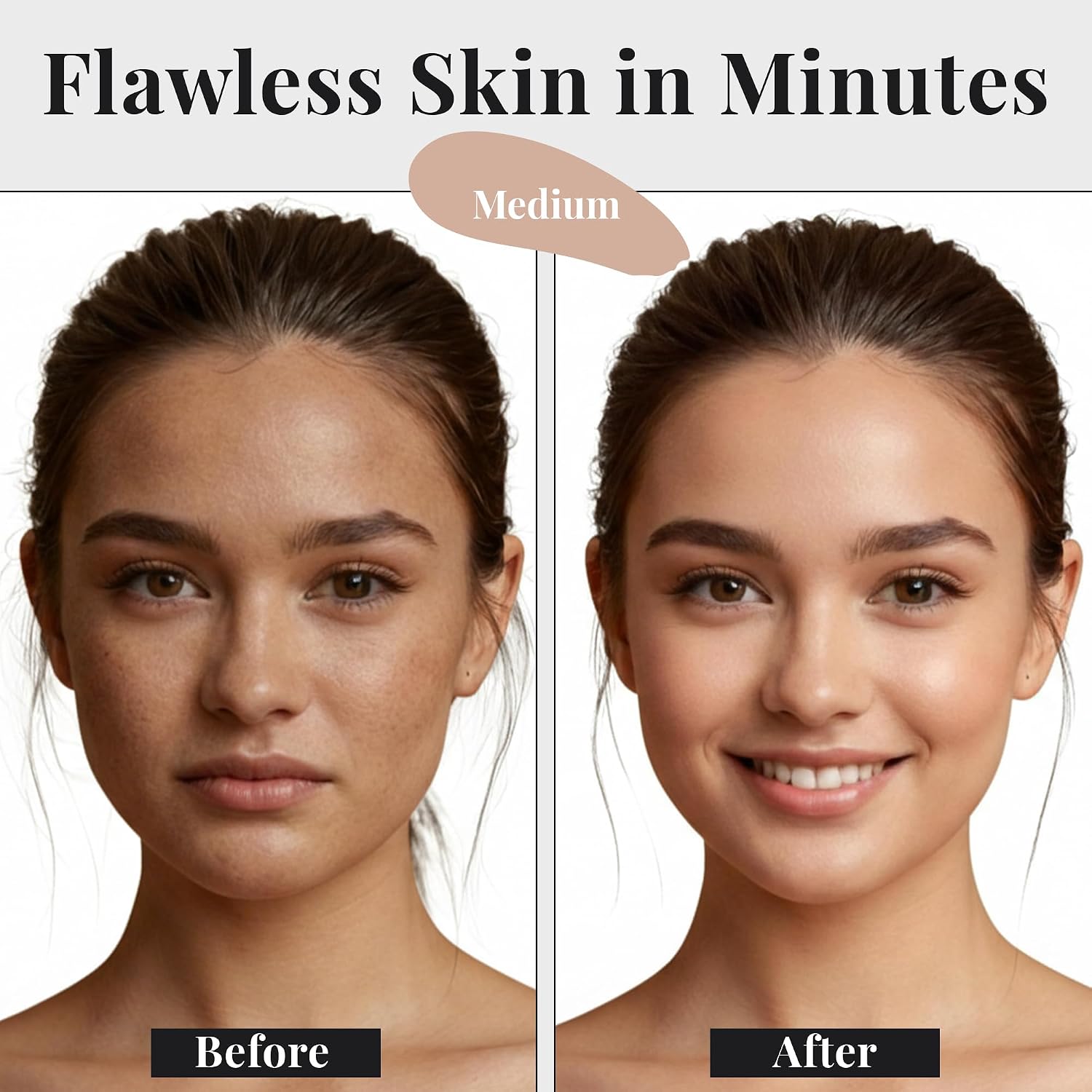 Jerome Alexander My Color Self-Adjusting Foundation 2pc Set - Medium | Color-changing cream formula, hydrating and lightweight, skincare-infused ingredients, includes Kabuki brush, 1 oz - Image 4