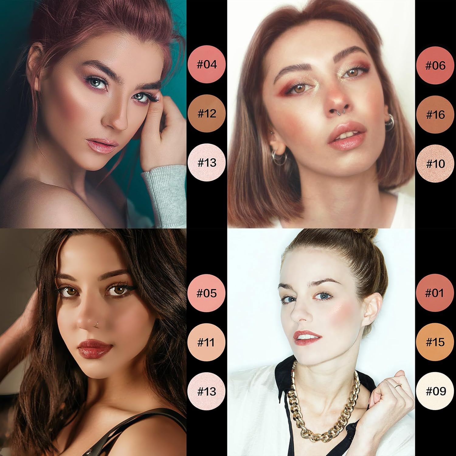 16 Color Contour Palette Makeup with 2 Brushes - Blush Highlighter Bronzer All-in-One Makeup Palette Contour Set - Face Cosmetics Gift, Holiday Beauty for Women (SET2) - Image 7