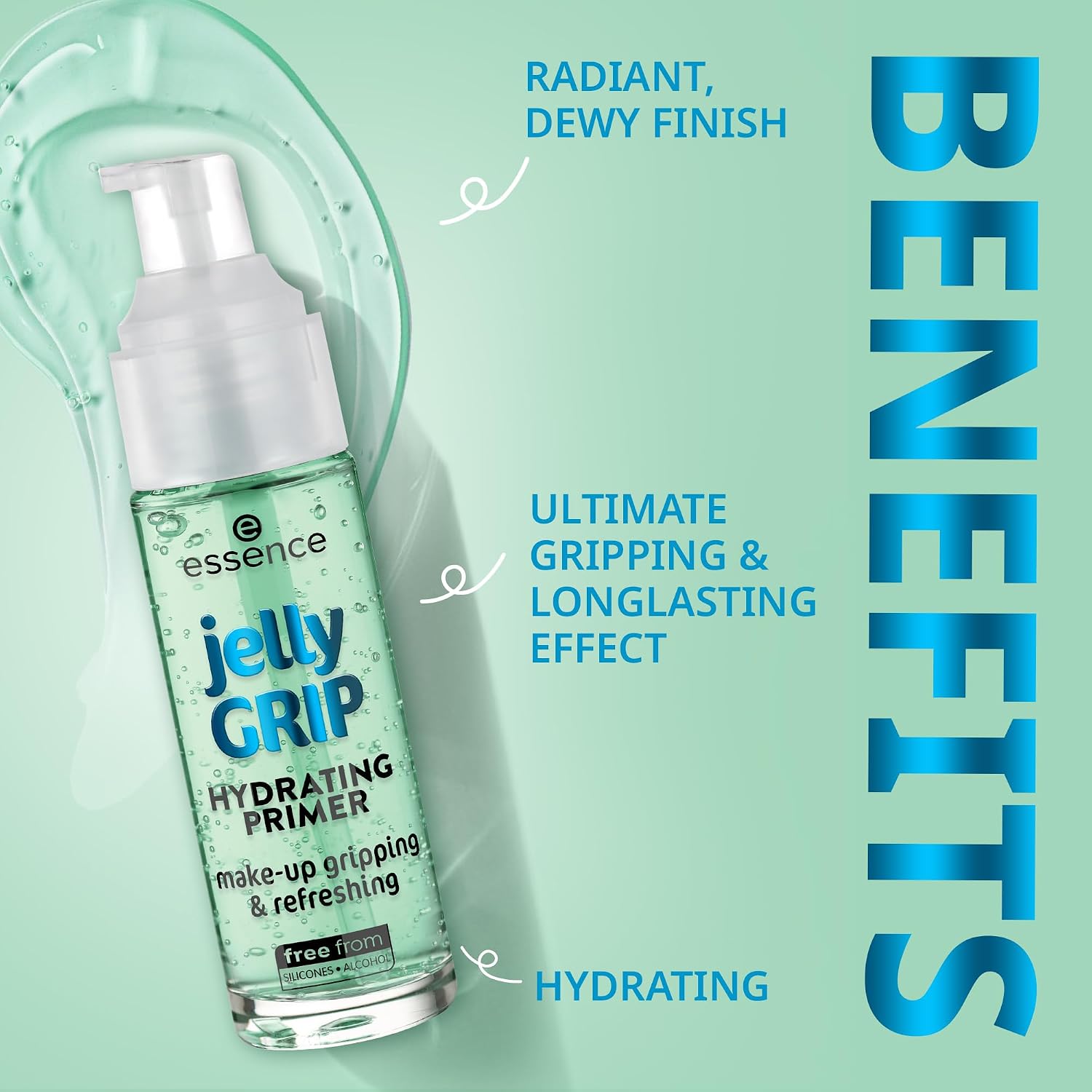essence Jelly Grip Hydrating Primer, Longlasting Makeup Base, Vegan | Lightweight Grippy Gel Formula, Refreshing Primer for All Skin Types, Silicone-Free, Cruelty Free, Paraben Free - Image 3