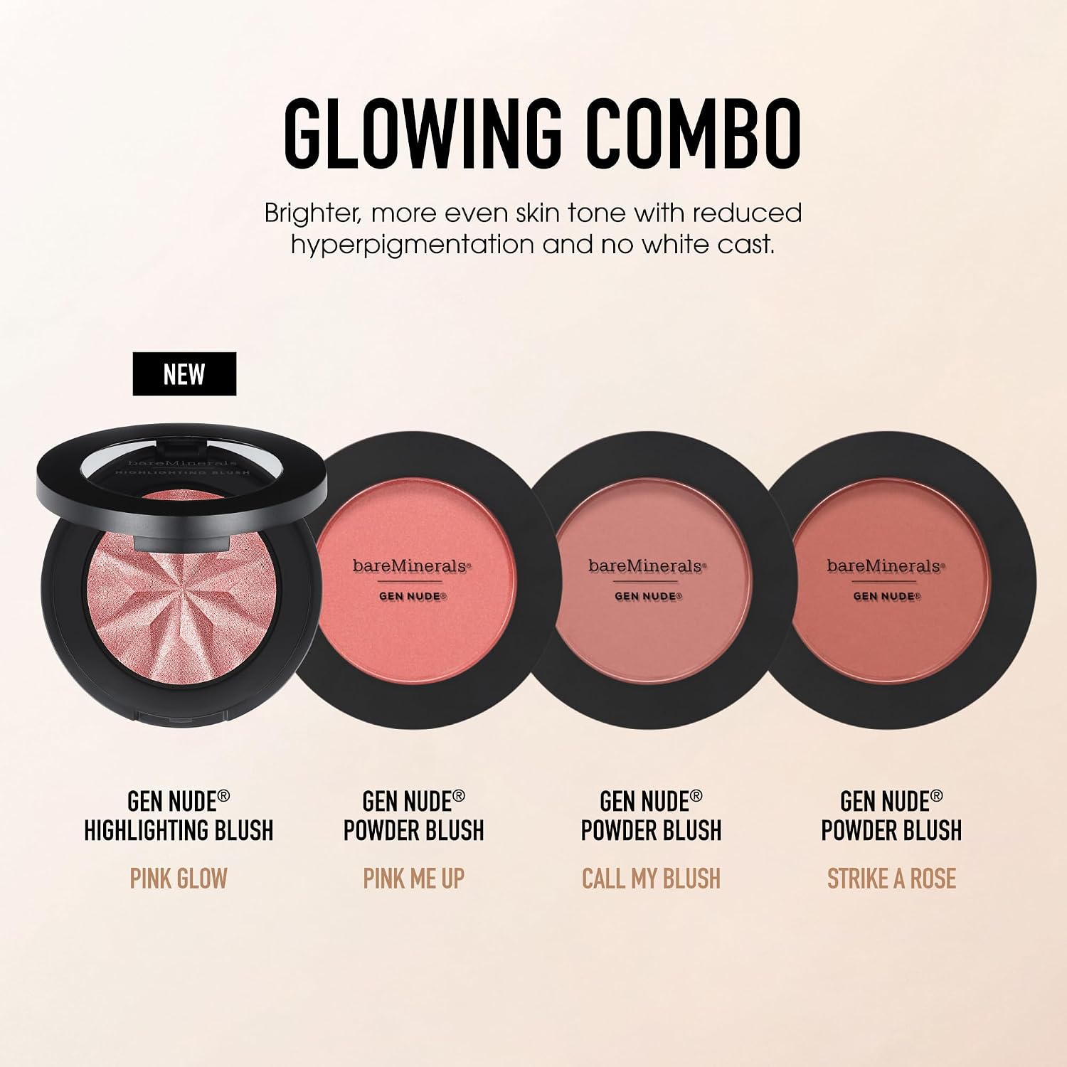 bareMinerals Gen Nude Highlighting Blush, Pink Glow, 3.2g - Image 6