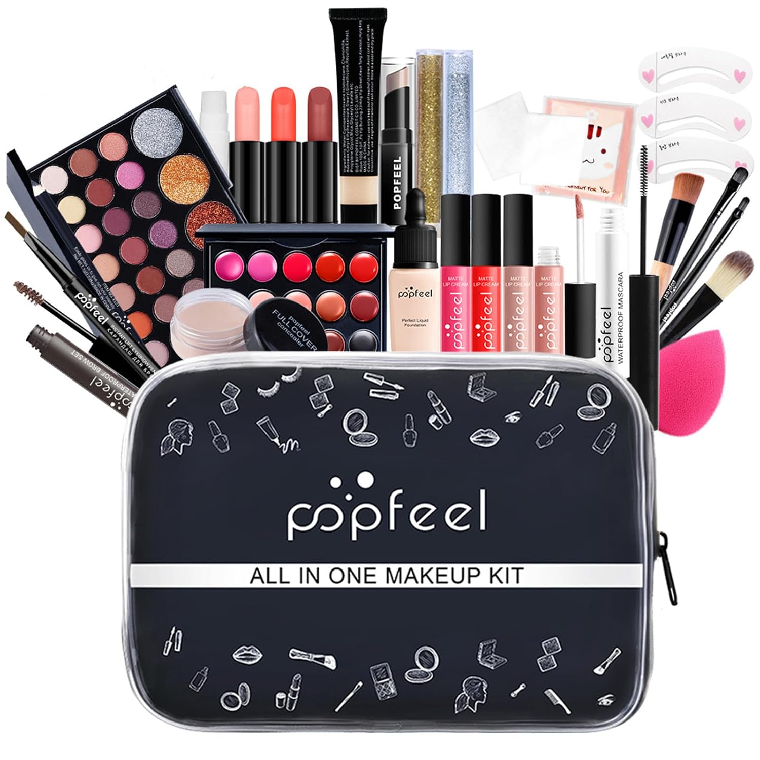 All in One Makeup Kit for Women Full Kit, Mother's Day Makeup Gifts Set for Women Girls, Makeup Essential Bundle Include Eyeshadow Palette Lipstick Blush Foundation Concealer Mascara Eyebrow Pencil - Image 2