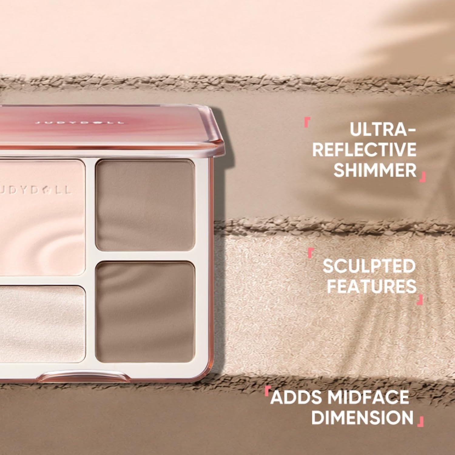 JUDYDOLL Contour Palette Highlighter Makeup Korean Makeup (01 Wave) | Multi-Use Highlight & Contour Makeup Palette, Travel Size Cool Toned Contour, Long Lasting Bronzer, Natural Matte Highlighter - Image 4