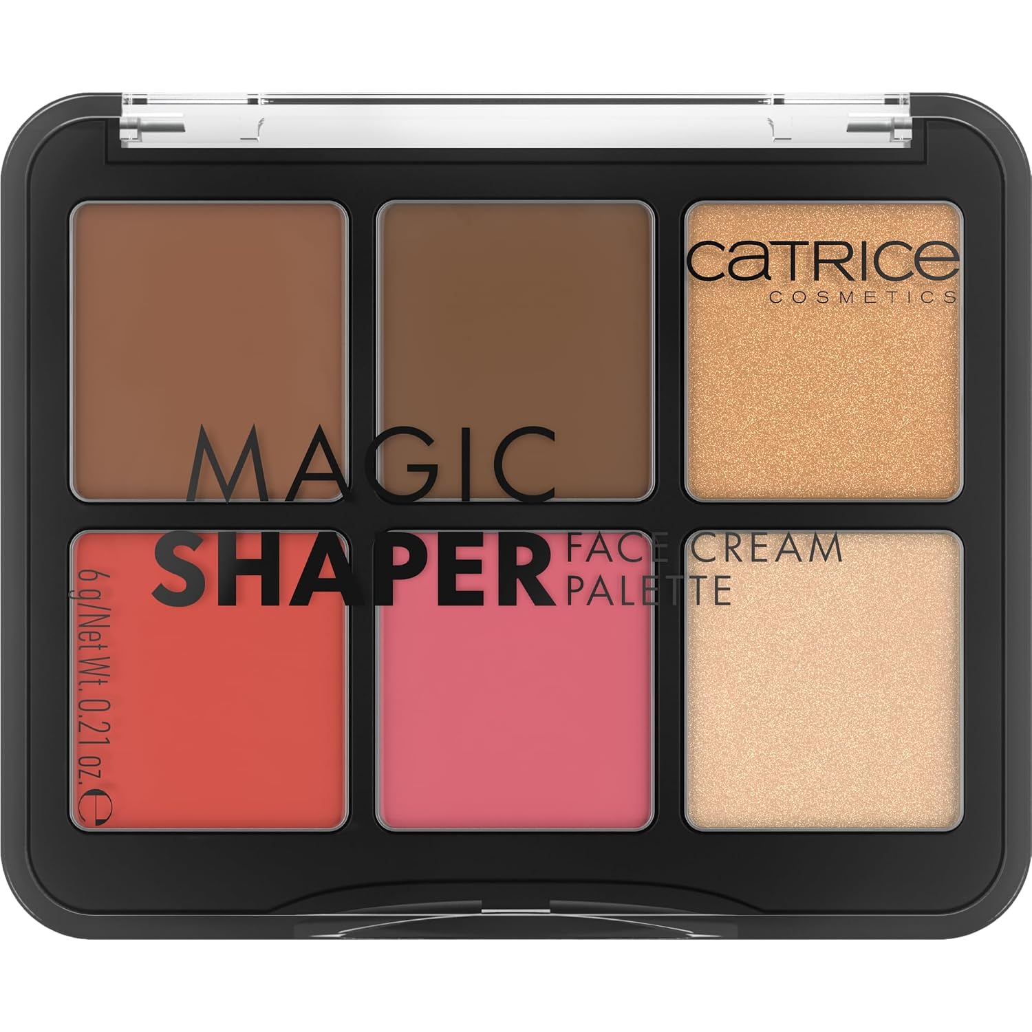 Catrice Magic Shaper Face Cream Palette, Blush, Bronzer & Highlighter | 6-in-1 Blendable, Buildable, Lightweight; Natural Finish, Contour & Shaping, Vegan & Cruelty Free, Fragrance Free, 0.21 oz