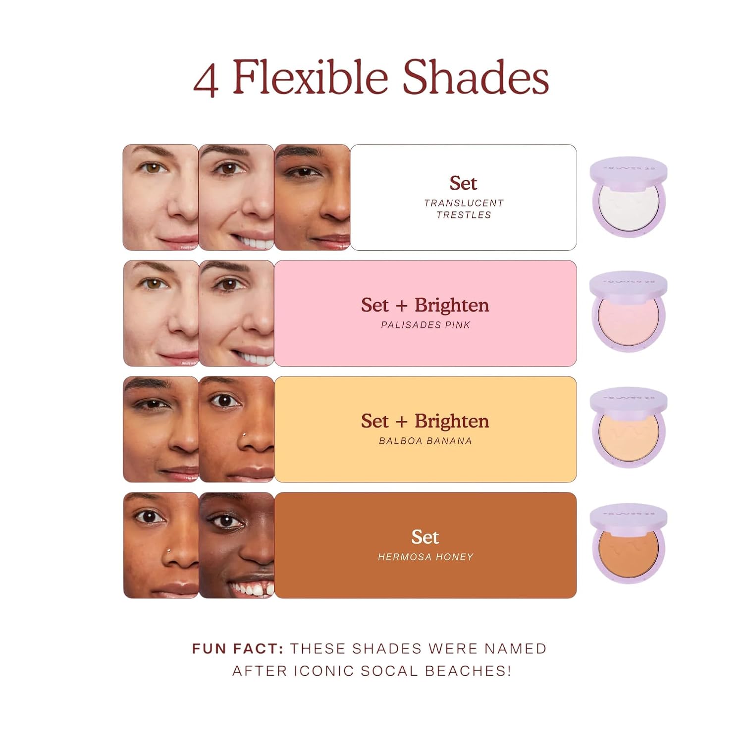 Tower 28 GetSet Pressed Setting Powder, Pink Palisades (0.35 oz) | Talc-Free Face Powder with Hydrating Squalane & Kaolin Clay, Blurs Skin & Sets Face Makeup, Pressed Powder for Sensitive Skin - Image 2