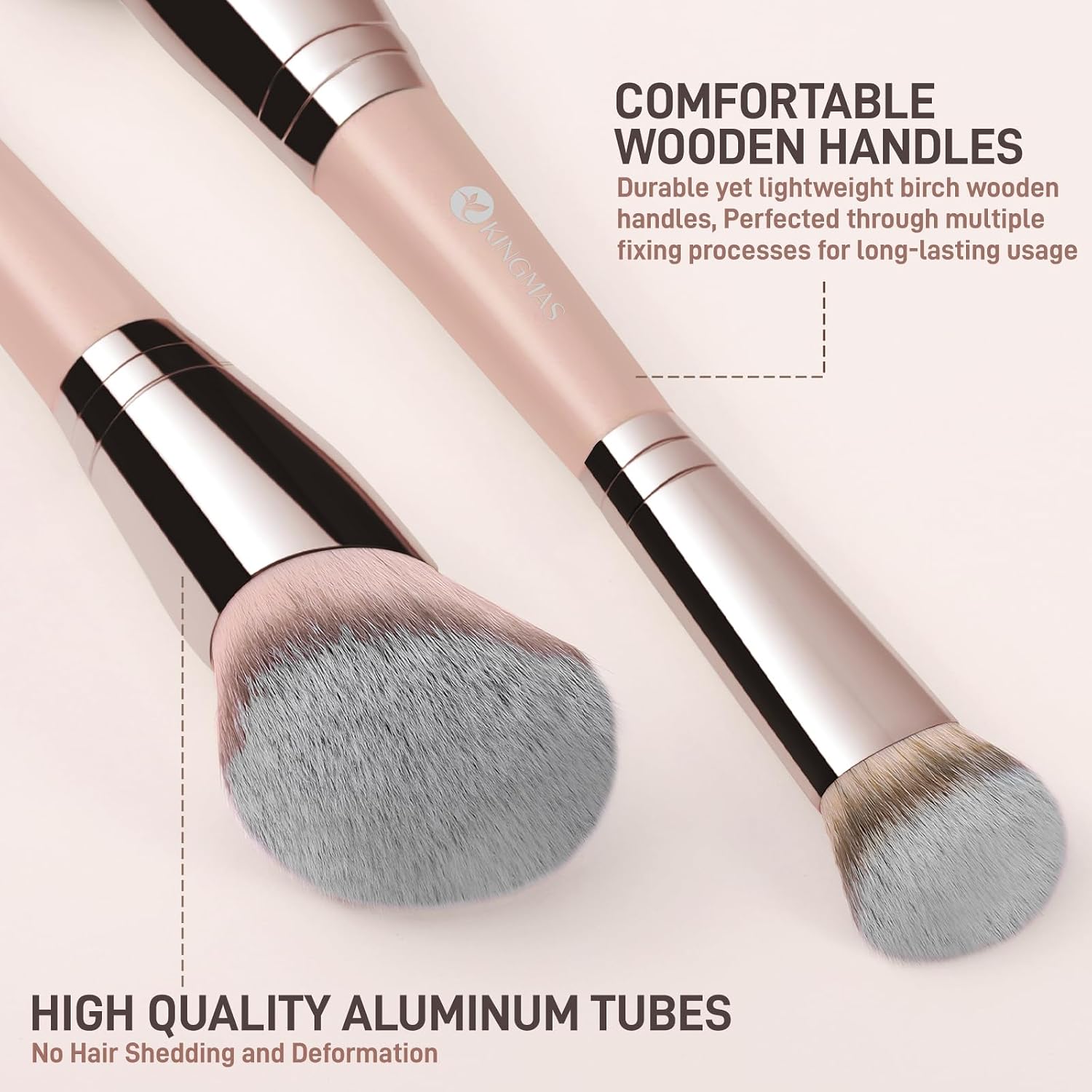 Foundation Brush, Dual-Ended Angled Concealer Makeup Brush | for Foundation and Contour Blending Liquid Powder, Concealer Cream Cosmetics Blush, Cruelty-Free Vegan (Pink) - Image 2