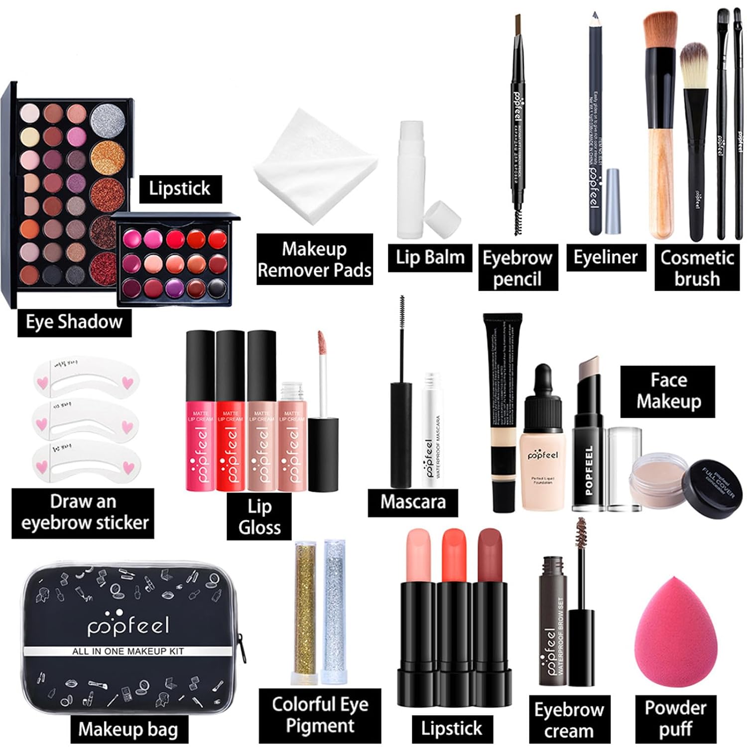 All in One Makeup Kit for Women Full Kit, Mother's Day Makeup Gifts Set for Women Girls, Makeup Essential Bundle Include Eyeshadow Palette Lipstick Blush Foundation Concealer Mascara Eyebrow Pencil - Image 3