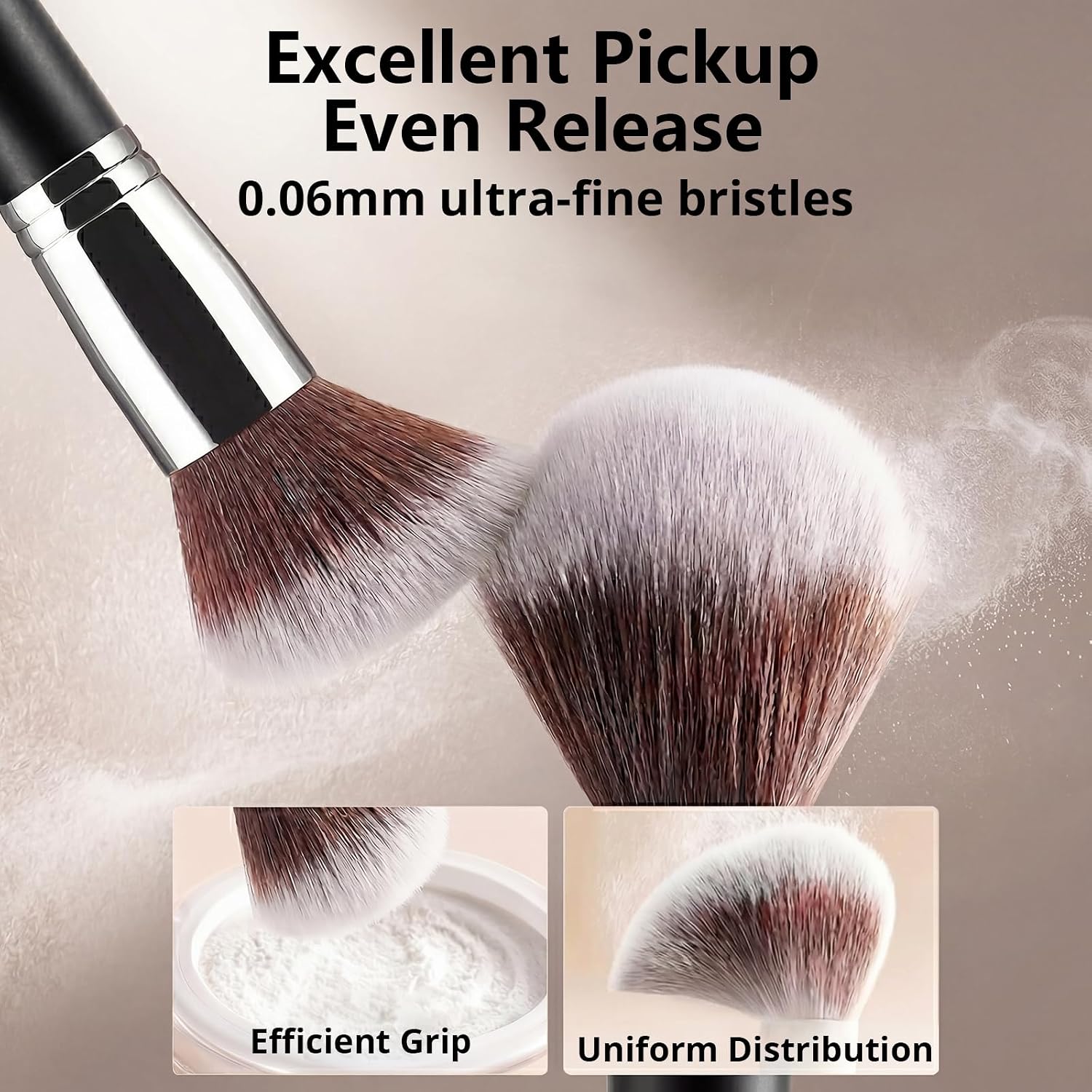 BEAKEY Makeup Brushes set with 2 Blending Sponges,10 Brush Face and Eye Set | Beginner-friendly face and eye tools with soft synthetic fibers for light,buildable coverage from foundation to eyeshadow - Image 2