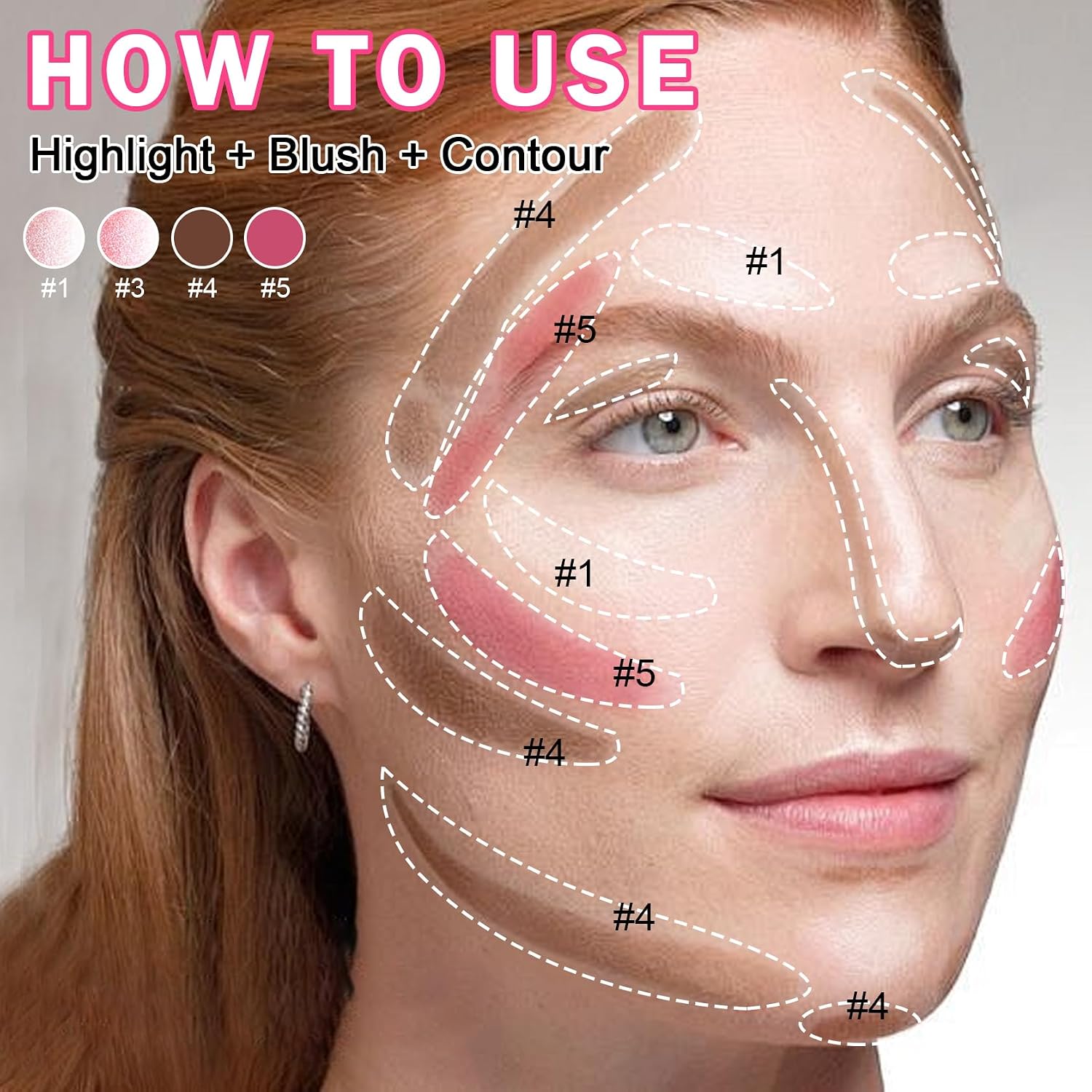 DAMUSI 6PCS Cream Contour Stick Makeup Contour Kit,Set A | Shades with Highlighter Stick,Cream Bronzer Stick,Cream Blush Stick for Sculpt the Cheeks,Lightweight Contour Makeup Kit - Image 6