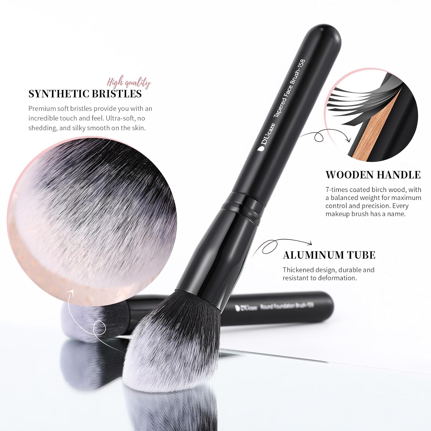 DUcare Professional Makeup Brushes Set 27Pcs Makeup Brush Set Premium Synthetic Kabuki Foundation Blending Face Powder Blush Concealers Eye Shadows Brushes - Image 5