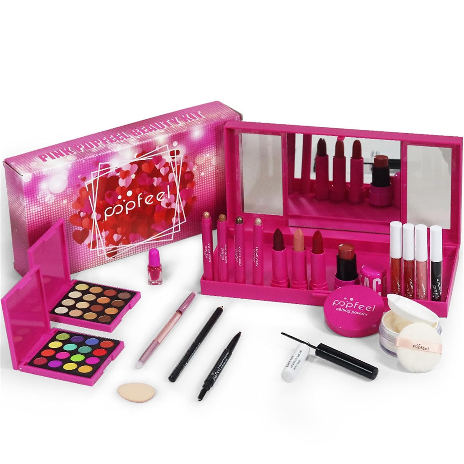 Hot Pink All in One Makeup Kit for Women Full Kit, Mother's Day Makeup Gifts Set for Women Girls, Hot Pink Makeup Essential Bundle Include Eyeshadow Palette Lipstick Blush Foundation Concealer - Image 3