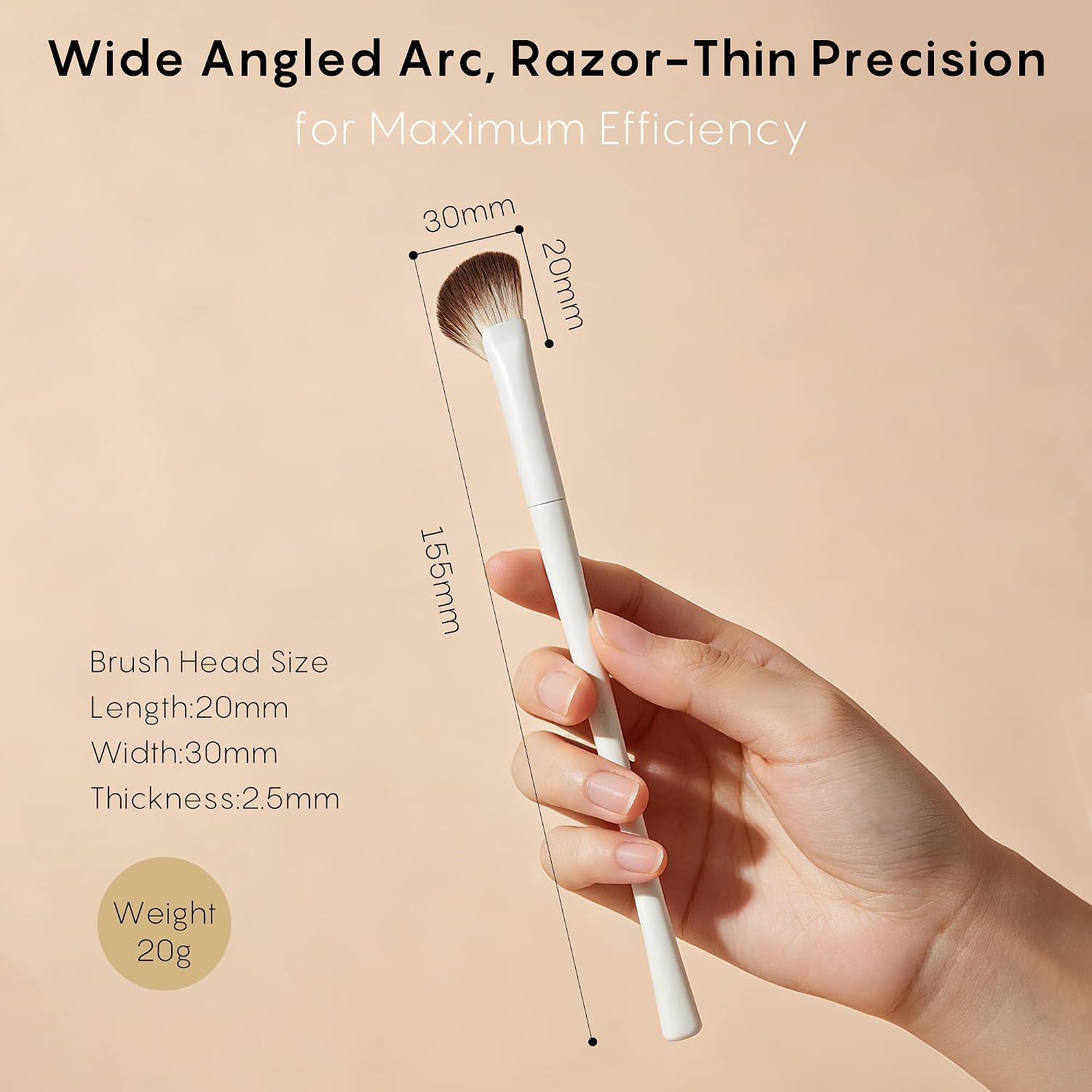 Fan Nose Contour Brush - Precision Contouring Tool for 3D Sculpting,Nose Shading and Highlighting - Professional Synthetic Makeup Brush for Flawless Cream & Powder Makeup Blending - Image 6