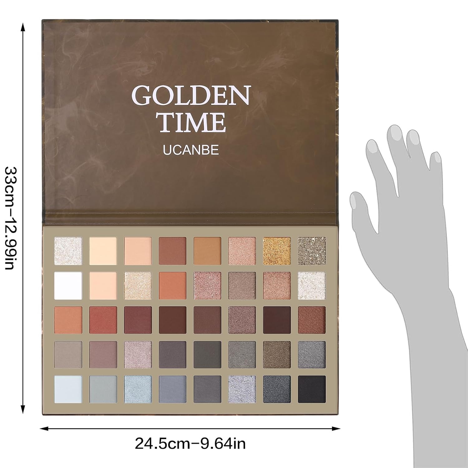 UCANBE Nude Eyeshadow Makeup Palette, 40 Color Matte Shimmer Glitter Eye Shadow, Neutral Black Dark Grey Smoky Make Up Pallet Highly Pigmented Long Lasting Waterproof - Image 4