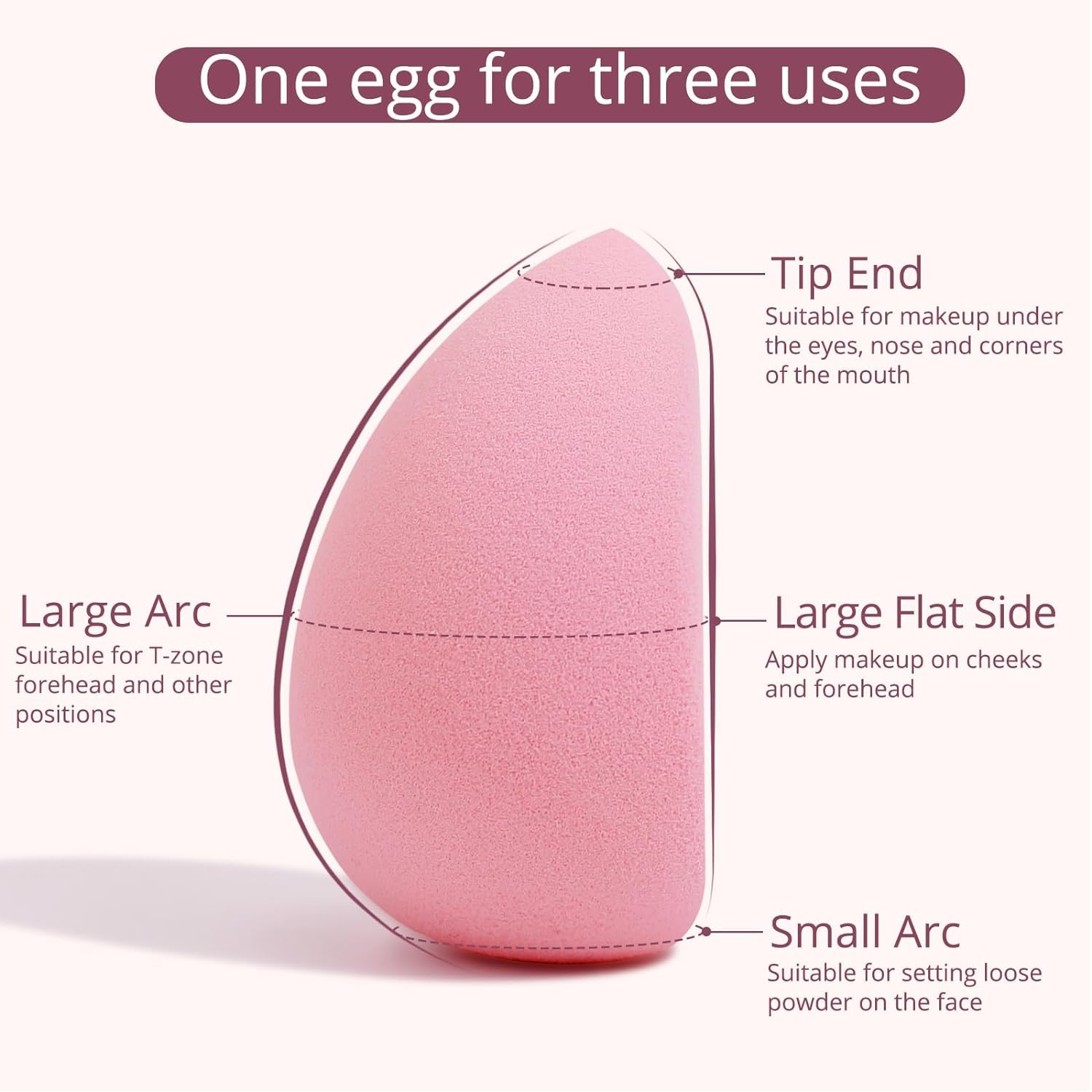 BEAKEY Makeup Sponge Set of 2, Flat Duo Patented Pink Beauty Sponges | Foundation and Powder Application, Soft Blending Blender, Large Flat Design, Latex Free, Beauty Tools for Makeup Lovers - Image 2
