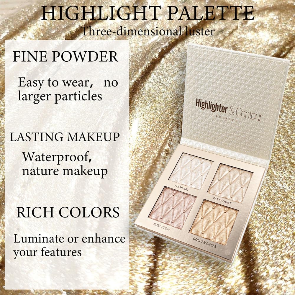 4-color highlighter makeup palette shimmer bronze contour shadow illumination highlight eyeshadow palette eyeshadow cosmetic set - Image 5