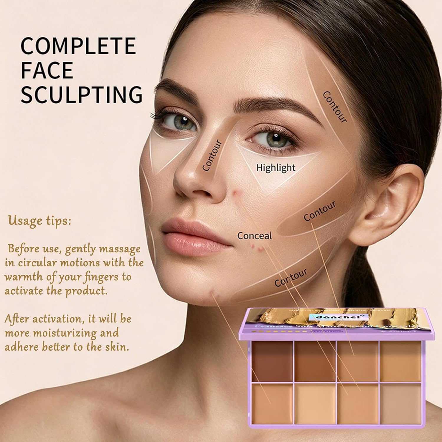 8Color Cream Concealer Foundation Palette,Soft Matte Cream Concealer,Medium | Long-Lasting & Smudge Blendable, Full Coverage Contour Palette,Colour Correcting for Dark Circles Acne & Redness,Acne,Blemish - Image 4