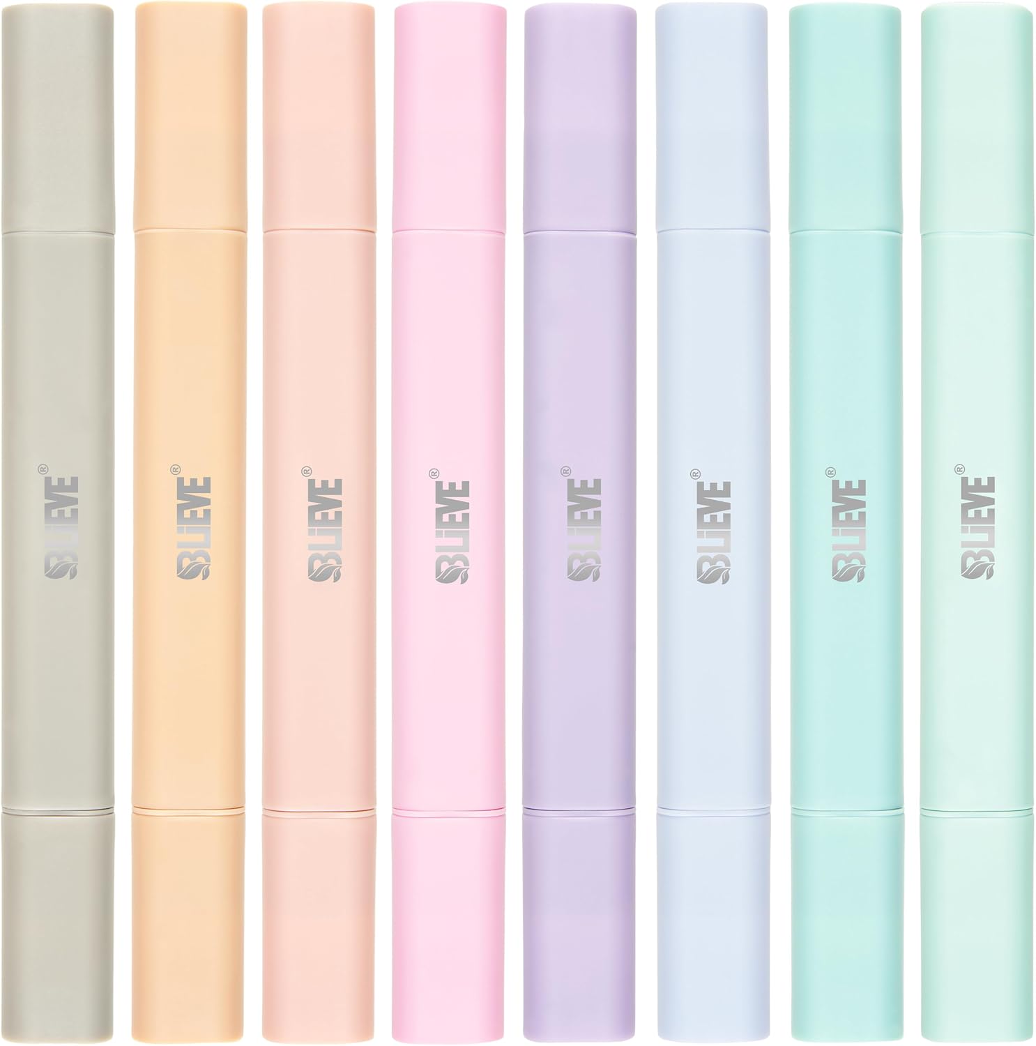 BLIEVE Bible Highlighters No Bleed Through, Pastel Colors, Dual Tip, 8 Pack | Aesthetic Cute Highlighters, Chisel Tip & Fine Point For Bible & Journaling, Back To School Supplies