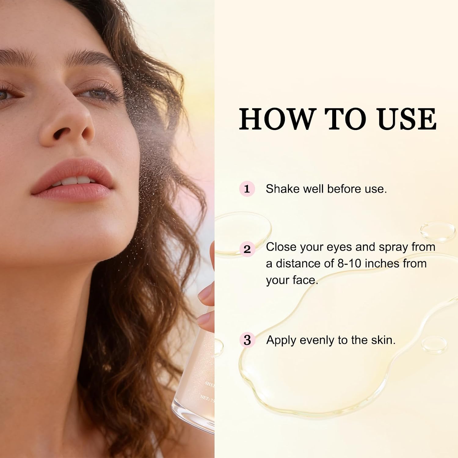 Sheer Setting Mist Sunscreen SPF 50, Makeup-Friendly Setting Mist with Hydrating Glow, Reef-Safe & Non-Greasy, Fast-Absorbing for Beach, Wedding, Travel (1pc) - Image 7