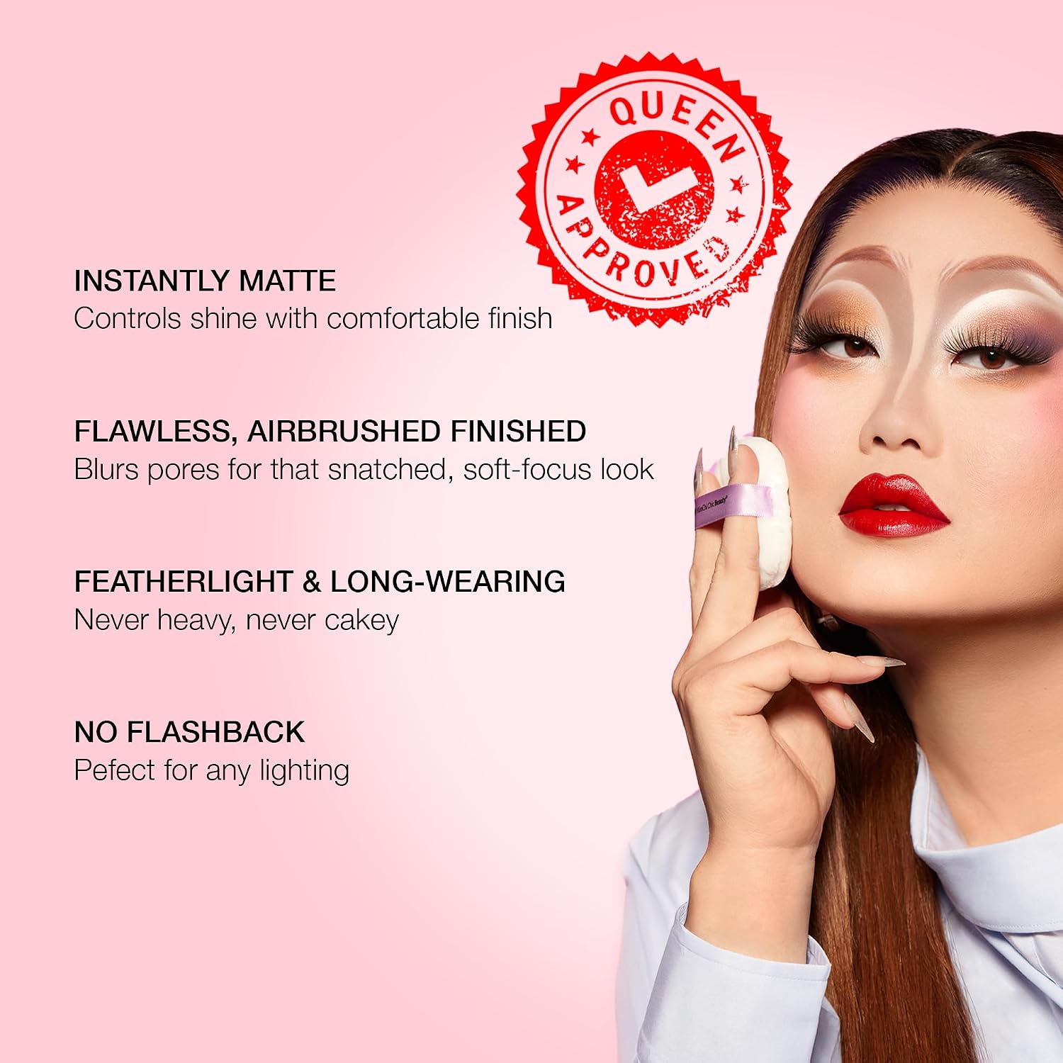 KimChiChic Beauty Puff Puff Pass Set & Bake Loose Setting Powder Makeup | Face Powder with Rice & Vitamin E, Matte Airbrush Finish, Oil Control with Fluffy Powder Puff, 03 Translucent, 0.70 oz (20 g) - Image 4