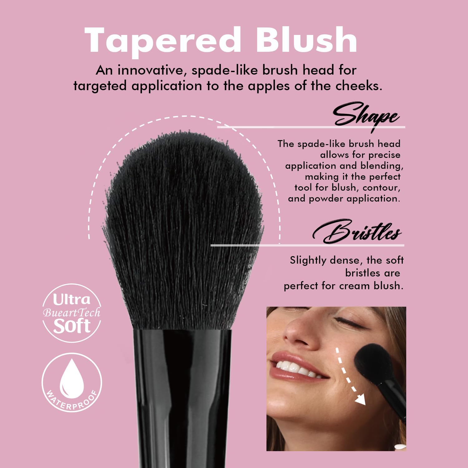 Bueart Design Tapered&Angled Blush Makeup Brush Set | for Liquid,Bronzer&Mineral Powder,Contouring,Blending,Highlighter,Soft,Dense Bristles,Vegan & Cruelty-free M13 - Image 6