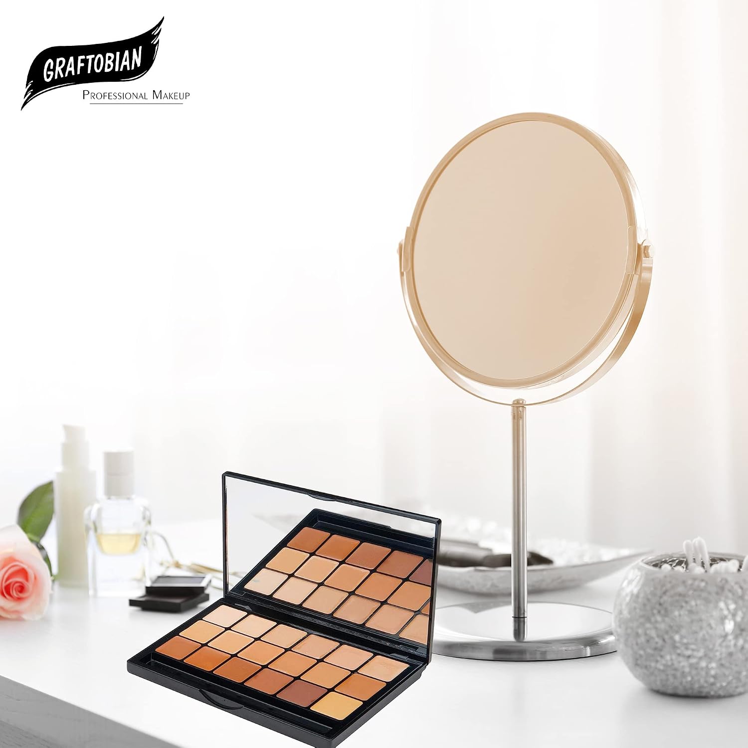 Graftobian HD Glamour Creme Foundation Warm Super Palette - 18 High Definition Warm Undertone Cream Shades - Image 4