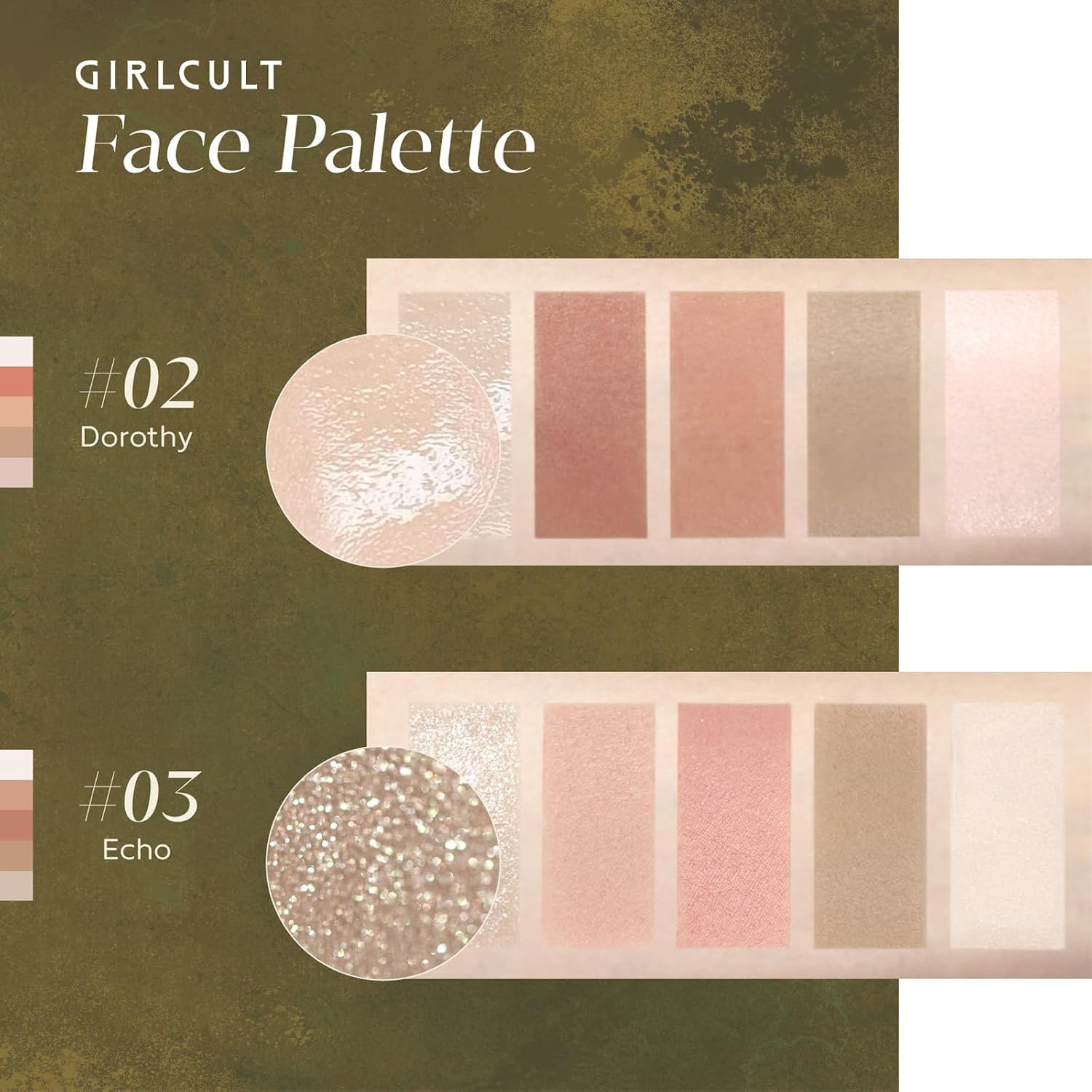 GIRLCULT Face Makeup Palette, Cream Makeup Palette with Blush, Contour & Highlighter Makeup, Hydrating Formula for Dewy Glow, 5-in-1 Face Palette for Fair Skin (#02 Dorothy) - Image 6