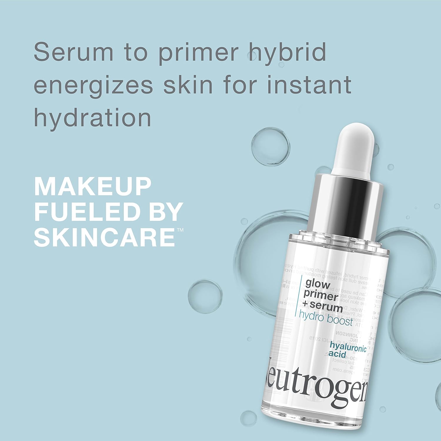 Neutrogena Hydro Boost Glow Booster Primer & Serum, Hydrating & Moisturizing Face Serum-to-Primer Hybrid, Infused with Purified Hyaluronic Acid & Designed to Instantly Hydrate, 1.0 fl. oz - Image 2