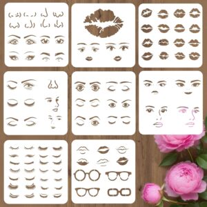 8Pcs 8 Styles Face Templates for Cr...