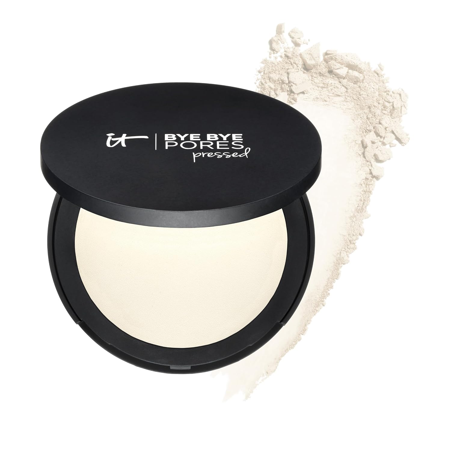 IT Cosmetics Bye Bye Pores Pressed Setting Powder - Airbrushed Matte Finish | Mattifying Face Setting Powder for Oily Skin + All Skin Types, Blots Oil + Shine, Minimizes Large Pores + Skin Texture