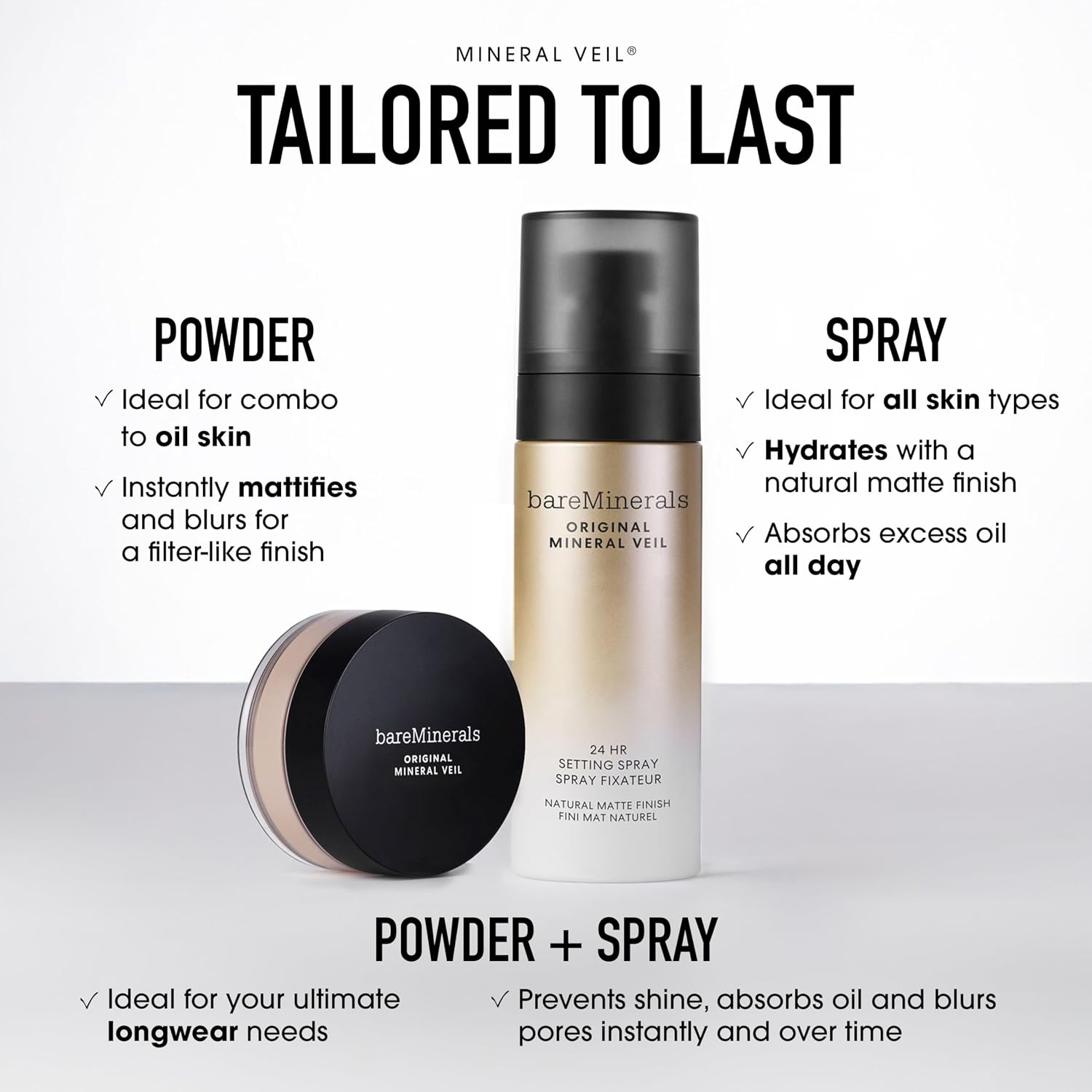 bareMinerals Original Mineral Veil Matte Setting Spray, 3.4 Fl Oz - Image 7