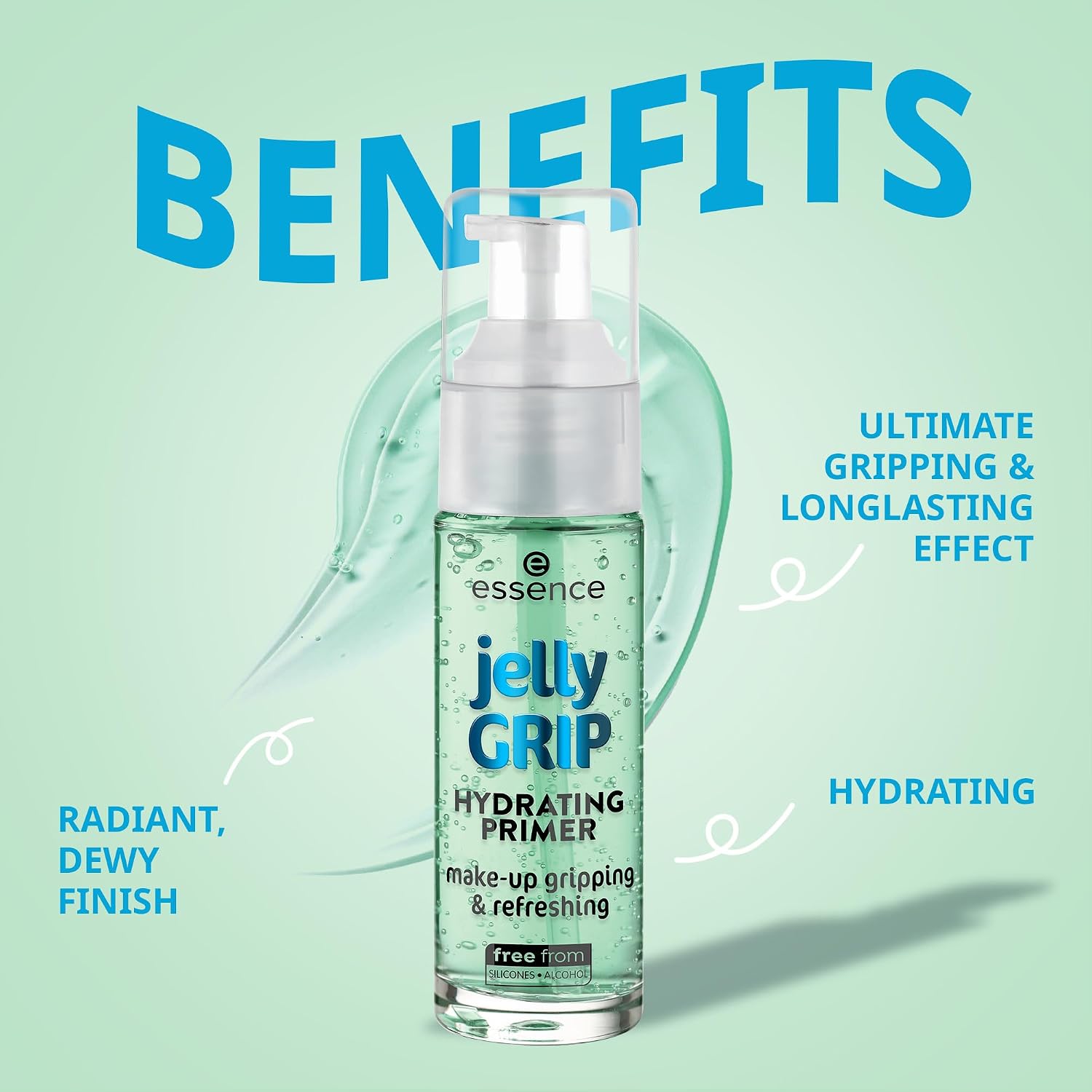 essence Jelly Grip Hydrating Primer, Longlasting Makeup Base, Vegan | Lightweight Grippy Gel Formula, Refreshing Primer for All Skin Types, Silicone-Free, Cruelty Free, Paraben Free - Image 2