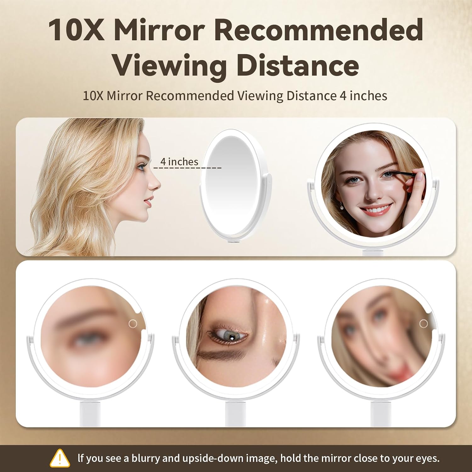 Makeup Mirror with Lights, Lighted Makeup Mirror with Magnification, 80 LED Vanity Mirror with Lights, 3 Color Modes & Stepless Dimming, Shatterp roof & Stable Base - Image 8