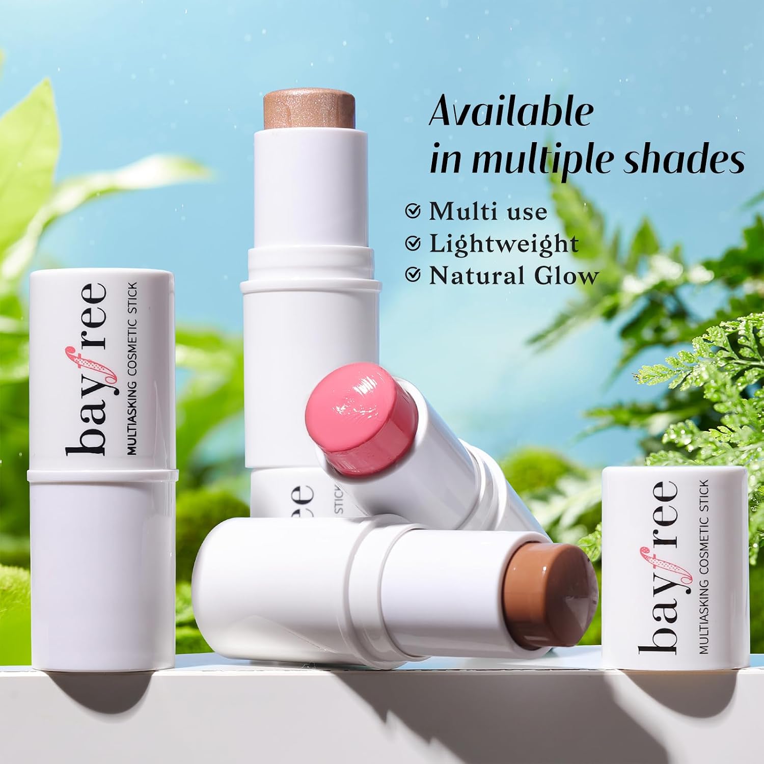 KIMUSE Face Sticks Trio, Blush, Highlighter & Contour Stick for Face Makeup | Long Lasting Sculpting Makeup for Cheeks, Blendable Cream Contour, Blush & Glow Highlighter Sticks, 3Pcs, with Brush - Image 9