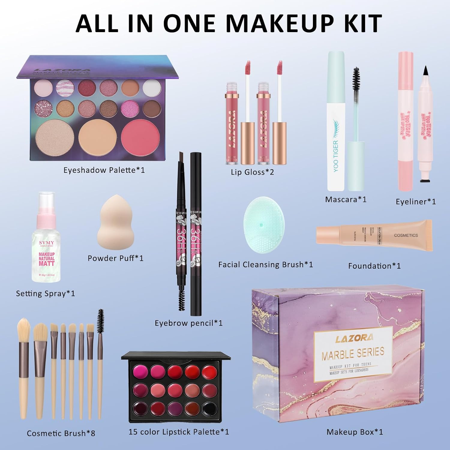 Makeup Kit Make Up Gift Set for Girls Makeup Set for Teenagers, Makeup Full Kit for Beginners & Professionals Travel Makeup Set for Teens & Adults - Image 2