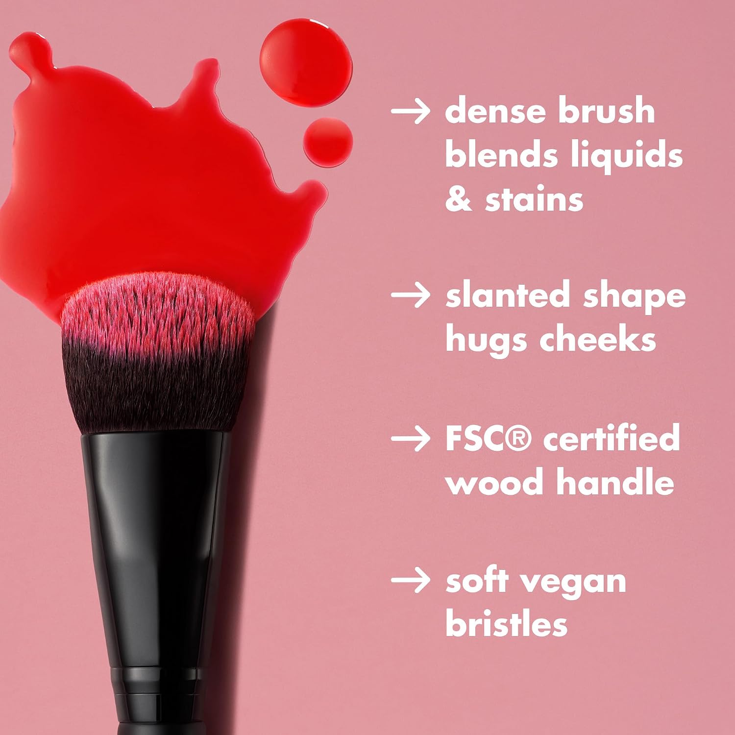 e.l.f. Stain & Tint Blending Brush, Liquid Blush Brush For Blending & Creating An Even Finish, Made With Synthetic Bristles, Vegan & Cruelty-Free - Image 3
