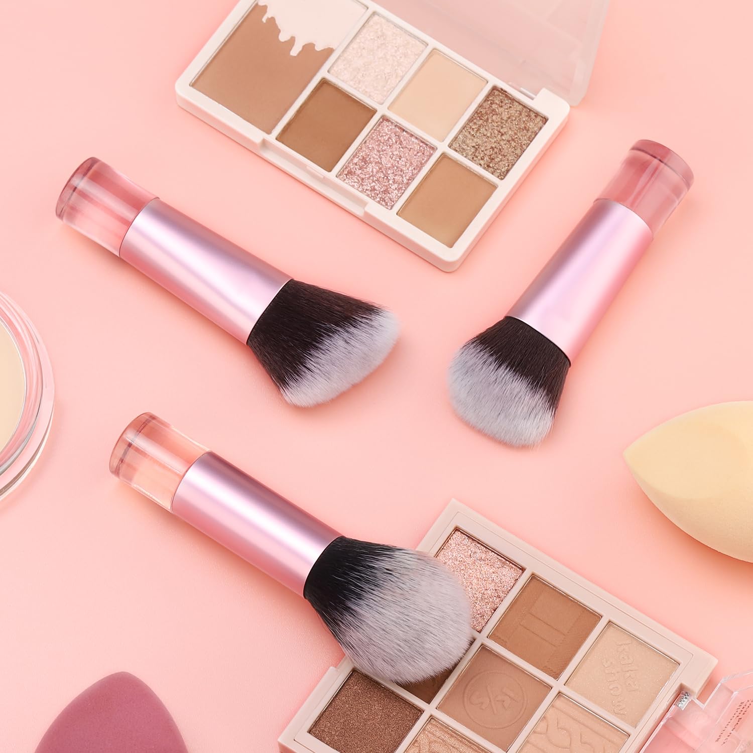 Foundation Contour Powder Brush Set, 3PCS Premium Travel Kabuki Mini Brush | Makeup Brush for Blending Setting Buffing with Liquid, Powder and Cream - Image 8