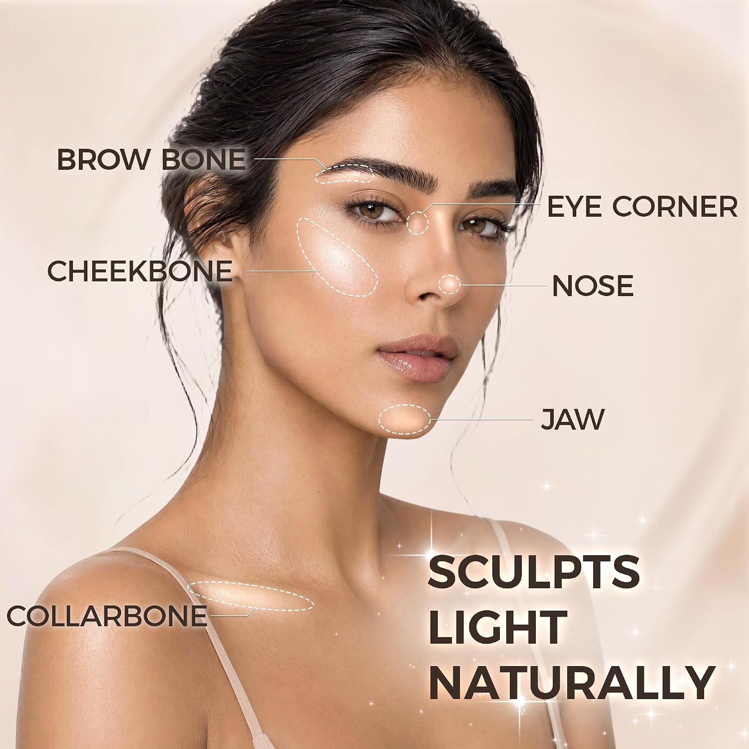Exmiloo Highlighter Stick, Natural Champagne Glow Cream Makeup for Face | Natural Champagne Glow for Light to Medium Skin, Buildable Cream Highlight for Cheekbones, Brow Bone and Nose - Image 4