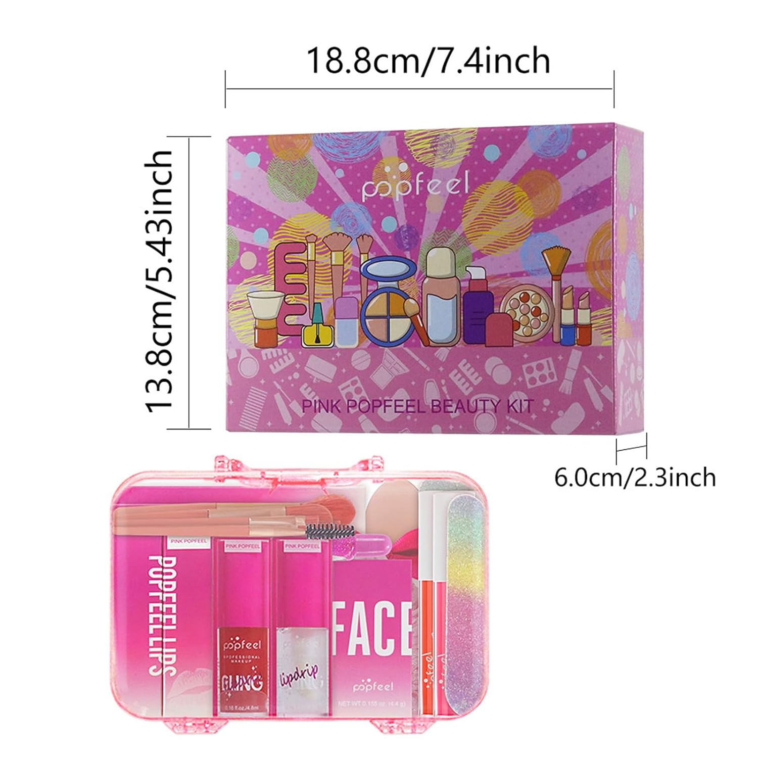 Hot Pink All in One Makeup Kit for Women Full Kit, Mother's Day Makeup Gifts Set for Women Girls, Hot Pink Makeup Essential Bundle Include Eyeshadow Palette Lipstick Blush Foundation Concealer - Image 6